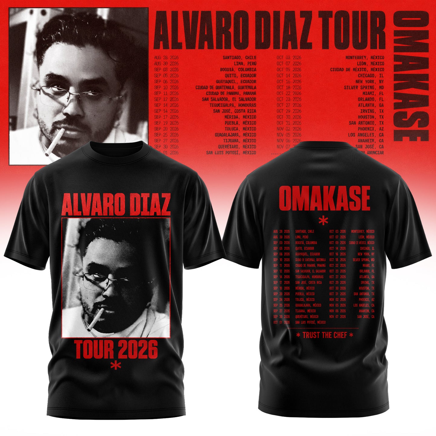 Álvaro Díaz Omakase 2026 Tour Merch Tee