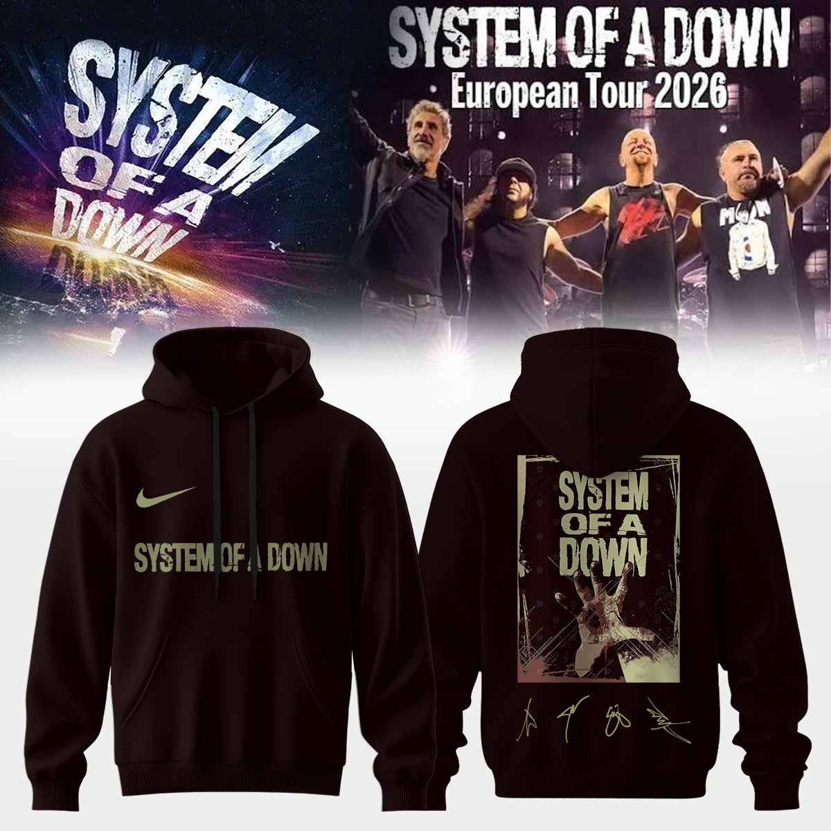 ,,.System Of A Down European Tour 2026 Limited Edition Signature – Hoodie