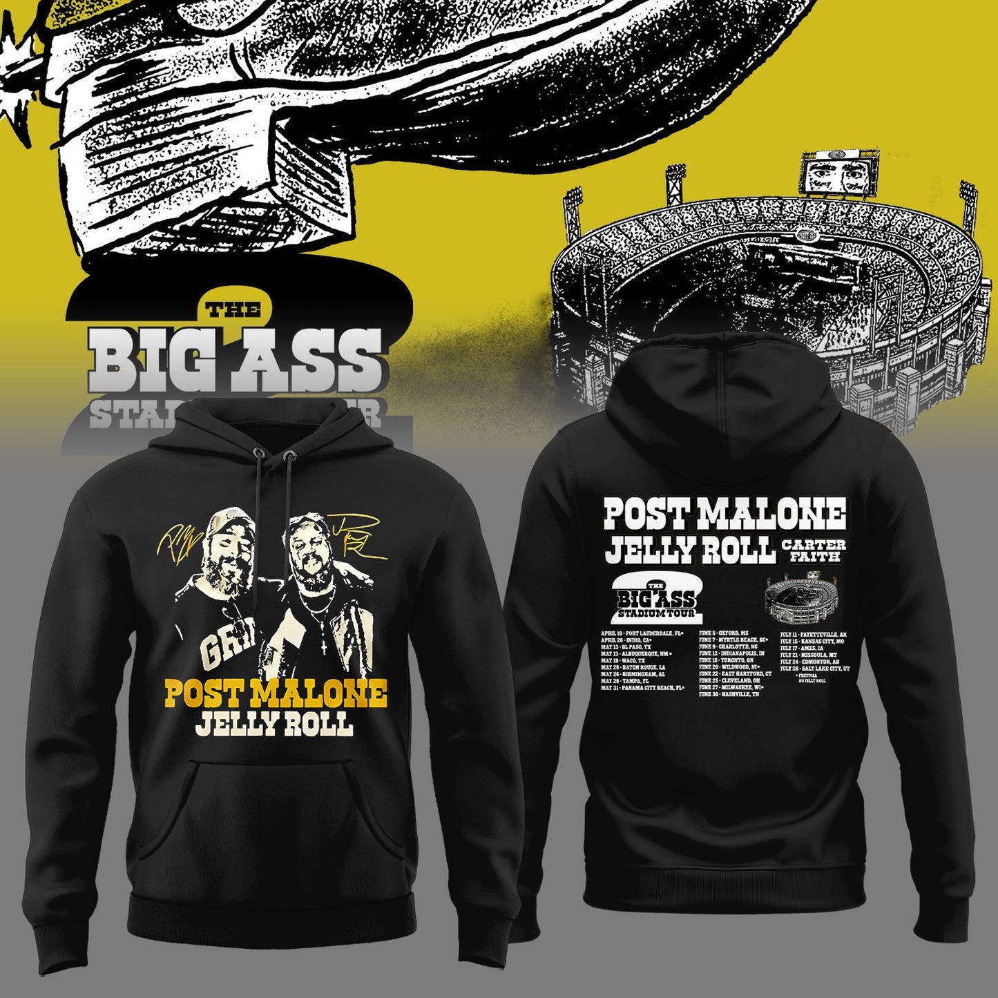 Post Malone THE BIG ASS STADIUM TOUR 2026 Limited Edition Tshirt