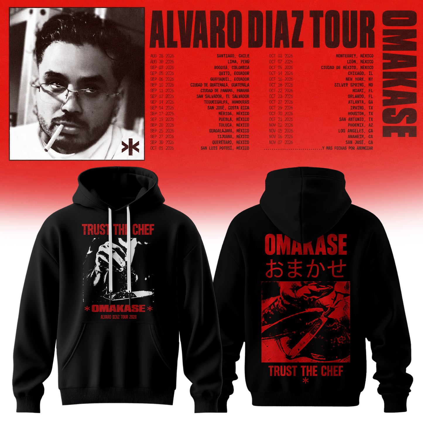 Álvaro Díaz Omakase 2026 Tour Merch Hoodie
