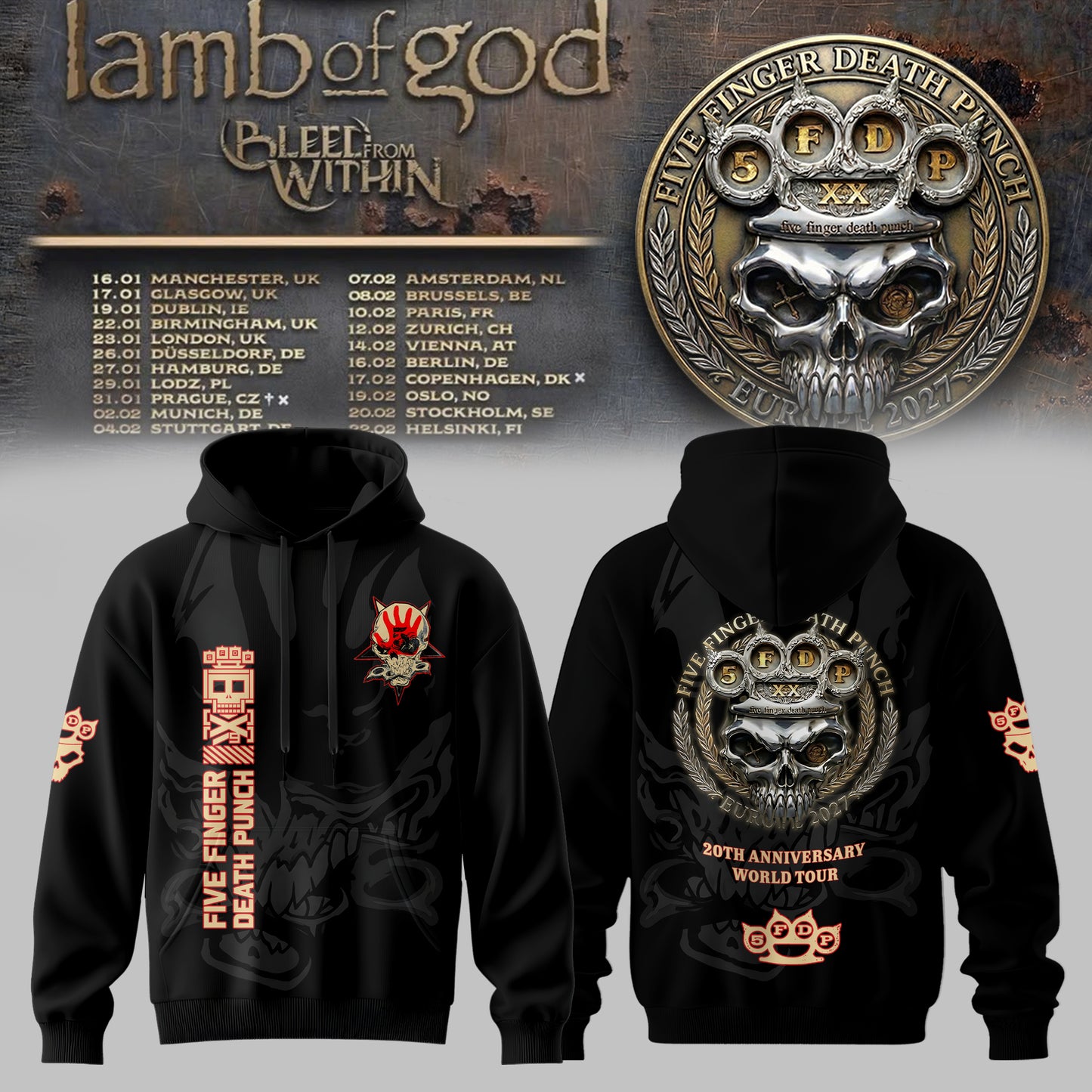 Golden Wreath Skull Hoodie Edition