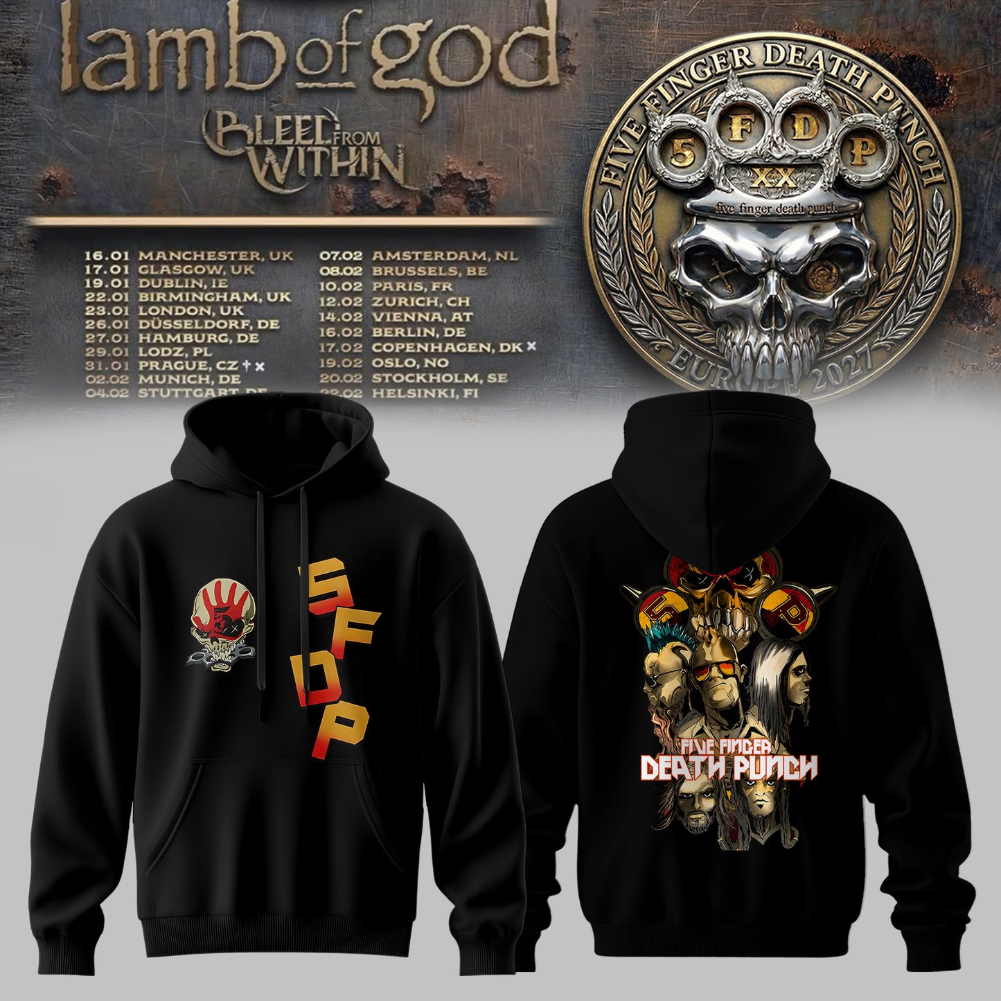 Golden Wreath Skull Hoodie Edition