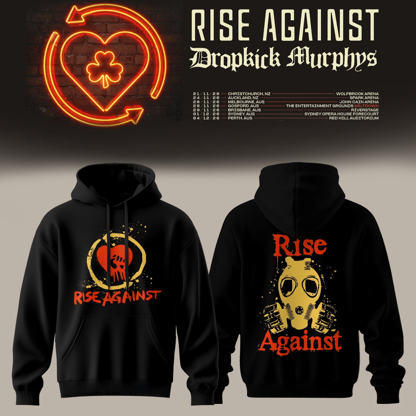 Black Gas Mask Resistance Hoodie