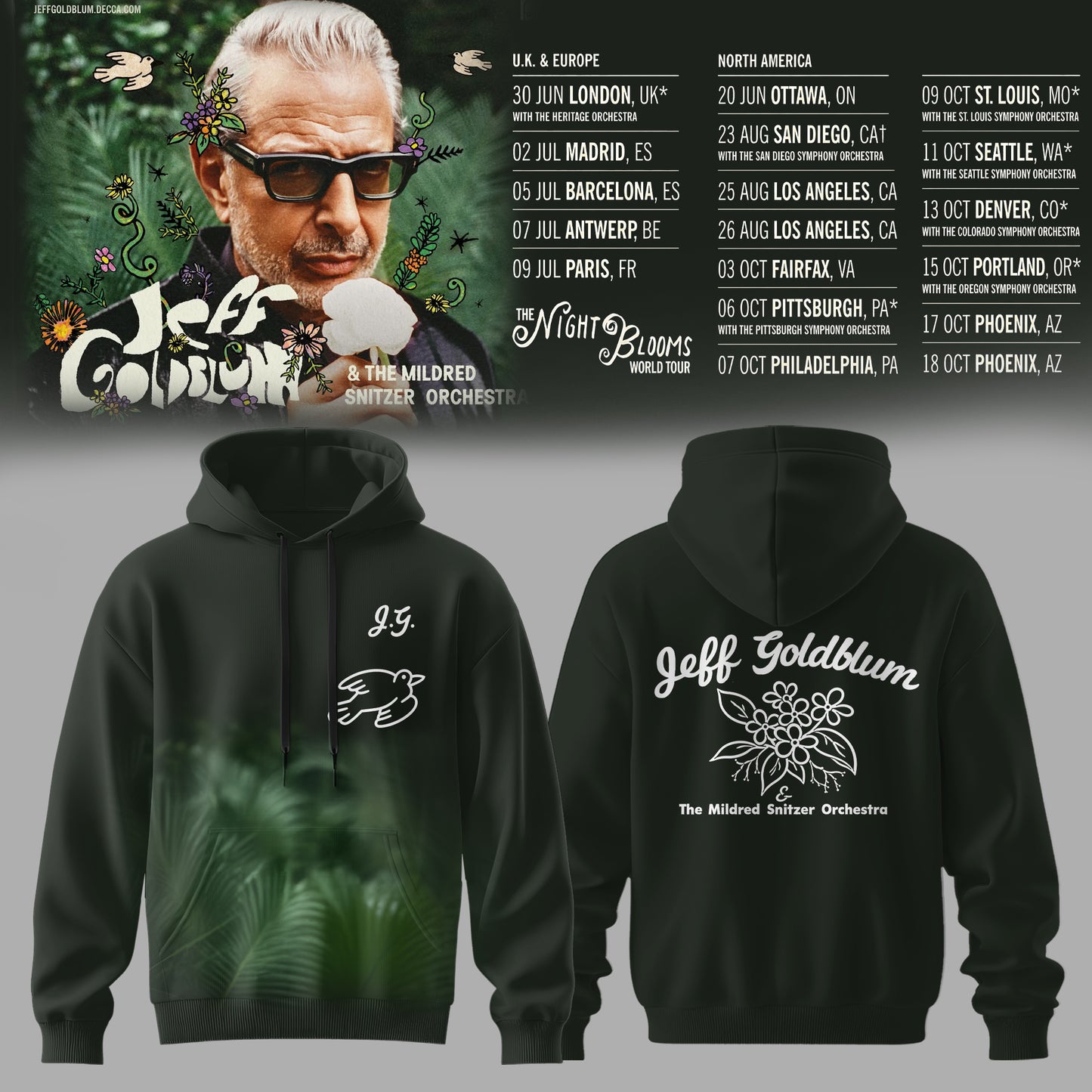 JEFF GOLDBLUM LIMITED EDITION TOUR HOODIE COLLECTION
