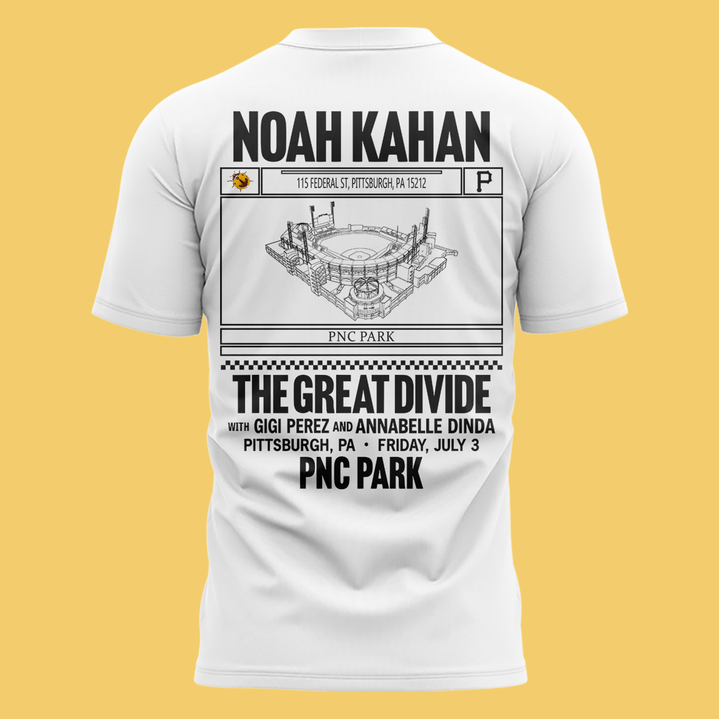 Limited Edition Pittsburgh Pirates x Noah Kahan White Tshirt 2026