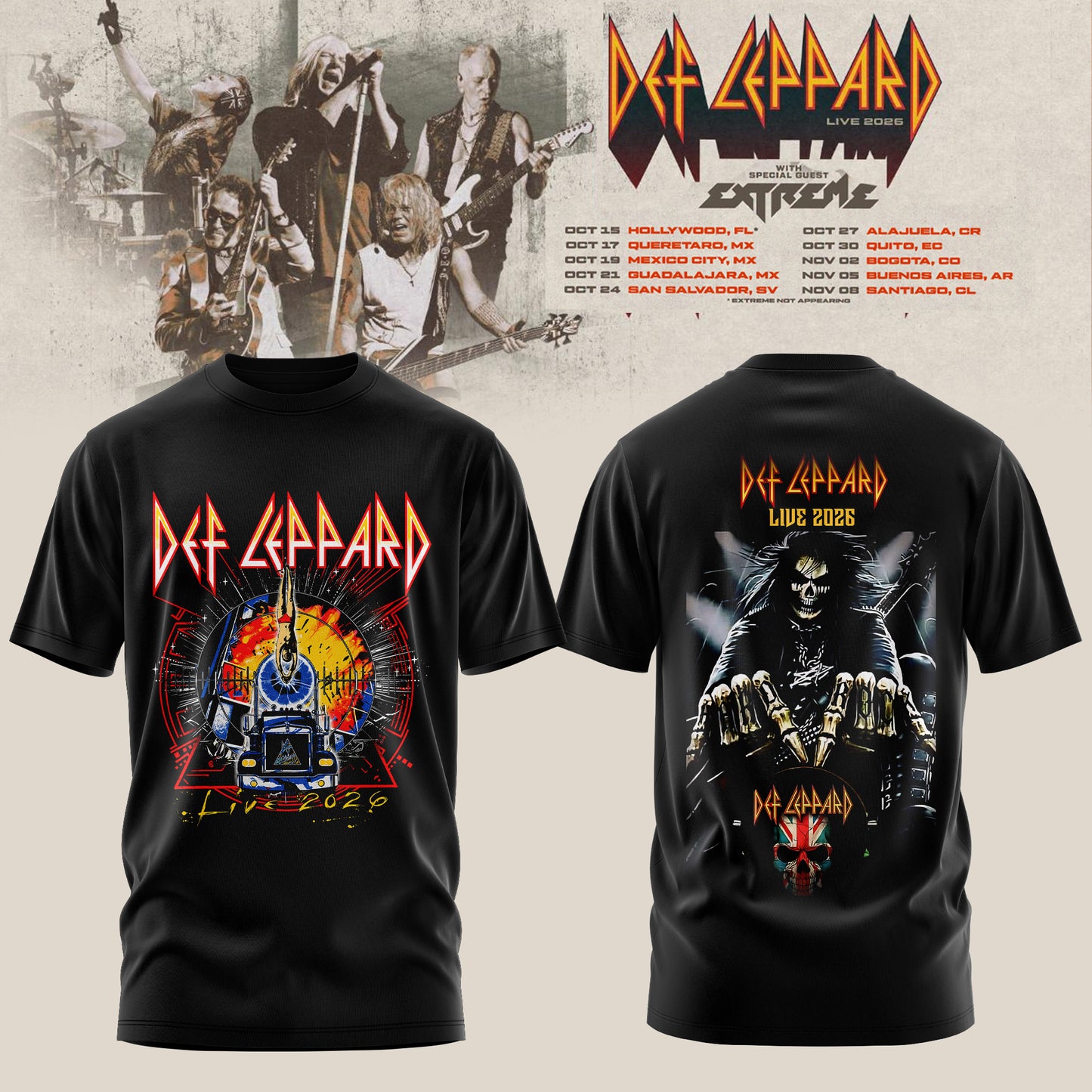 DEF LEPPARD LIVE 2026 MERCH COLLECTION TEE