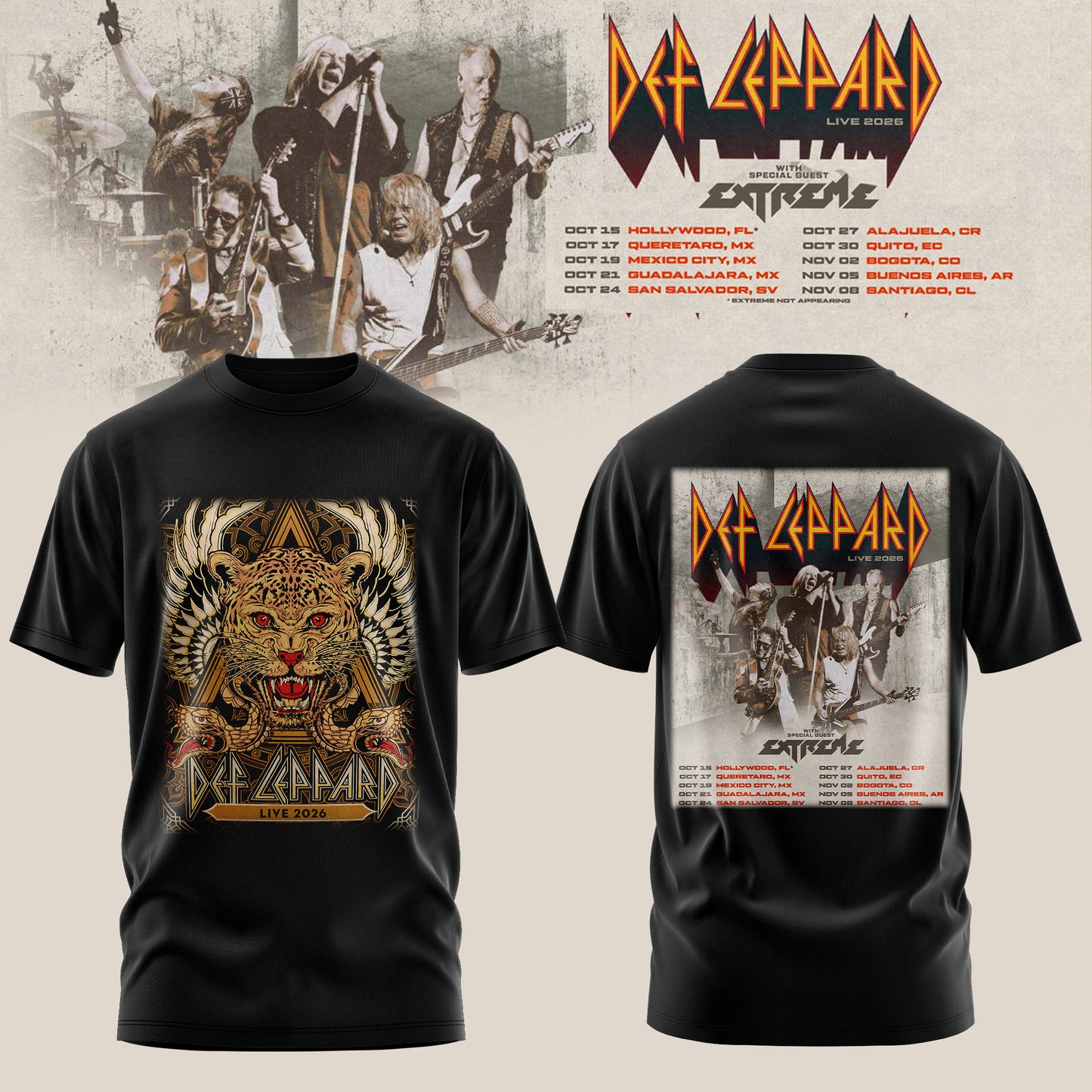 DEF LEPPARD LIVE 2026 MERCH COLLECTION TEE