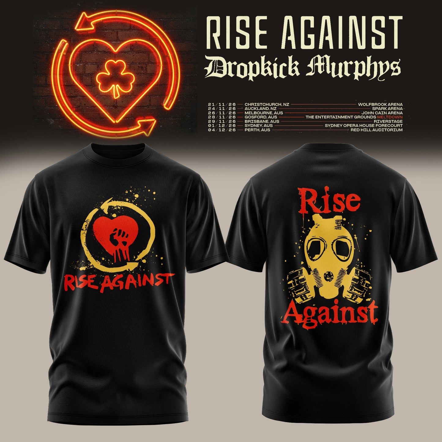 Black Gas Mask Resistance Tee
