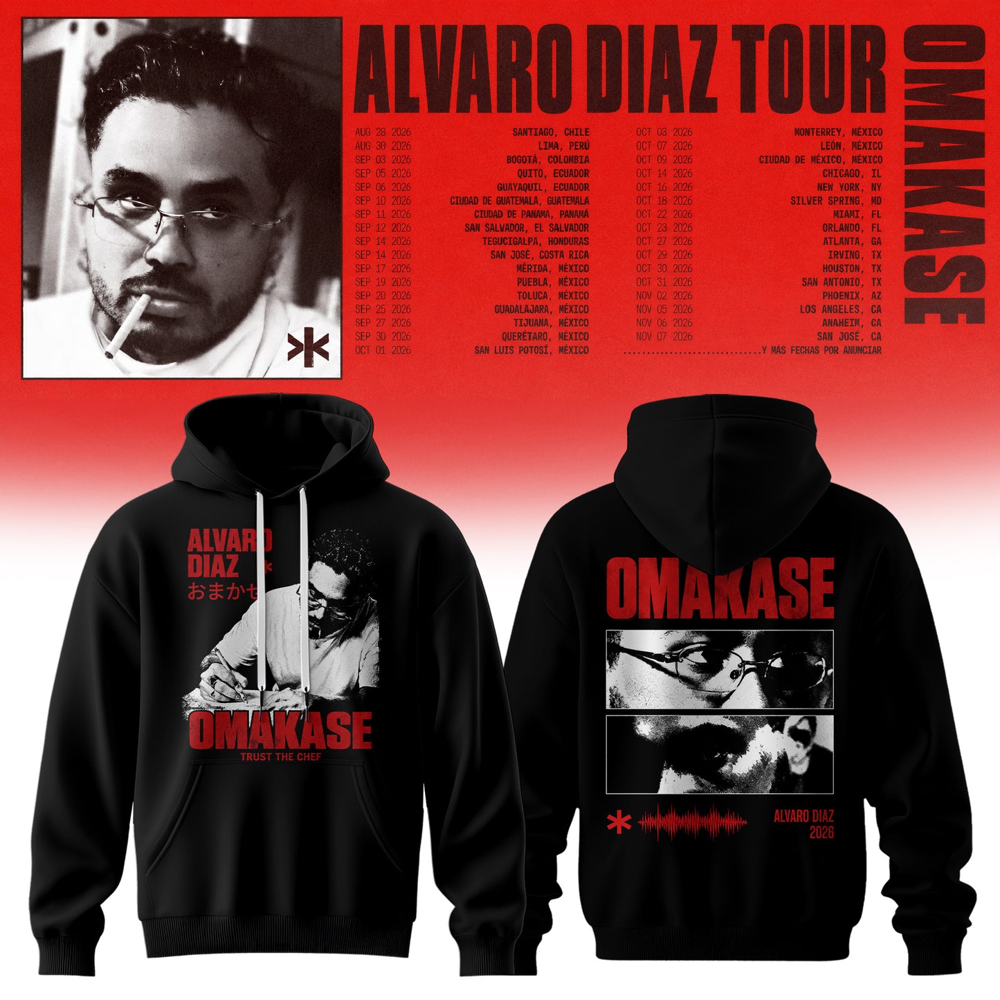 Álvaro Díaz Omakase 2026 Tour Merch Hoodie
