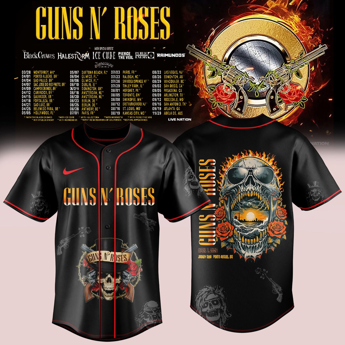 Guns N’ Roses 2026 TOUR JERSEY IS HERE – LIMITED EDITION 🔥
