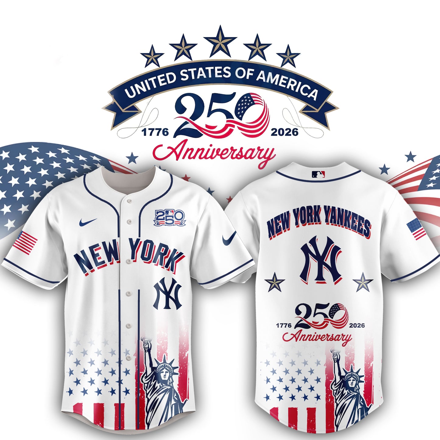 Full Team Baseball 250th Anniversary United States Semiquincentennial Special Jersey