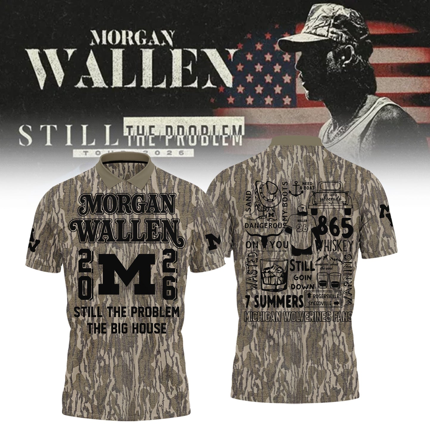 New Polo MW x Michigan Football - Still The Problem Tour 2026 Polo Shirt