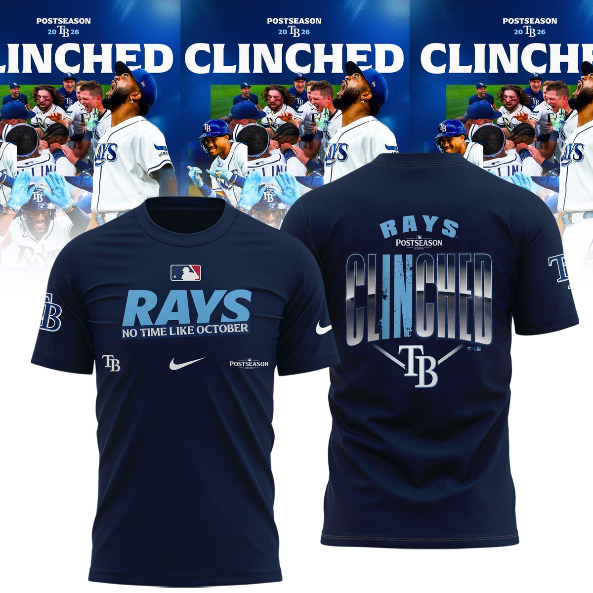 Limited Edition Tampa Bay Rays Postseason 2026 Clinched T-shirt