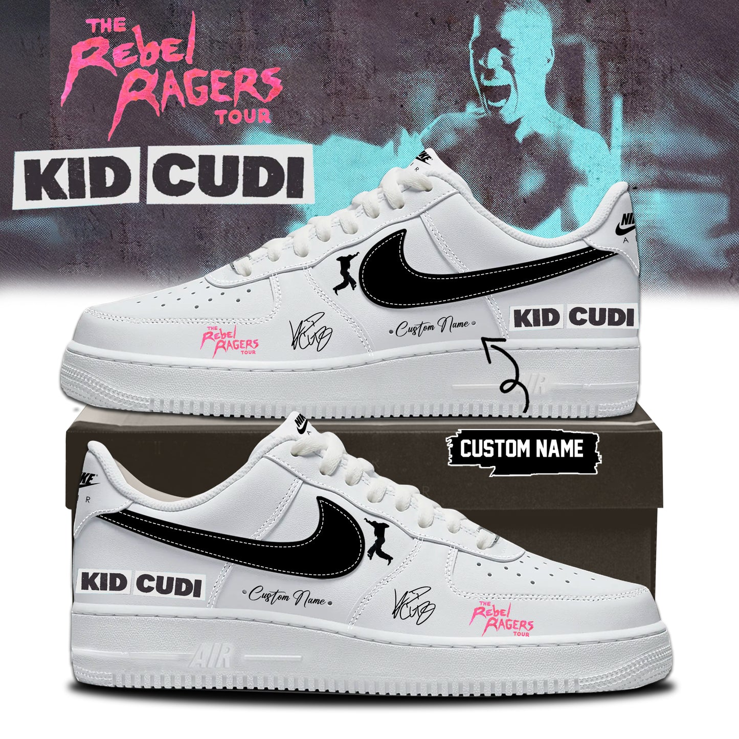 ,.KID CUDI ”The Rebel Ragers Tour 2026” Limited Edition Signature – Shoes