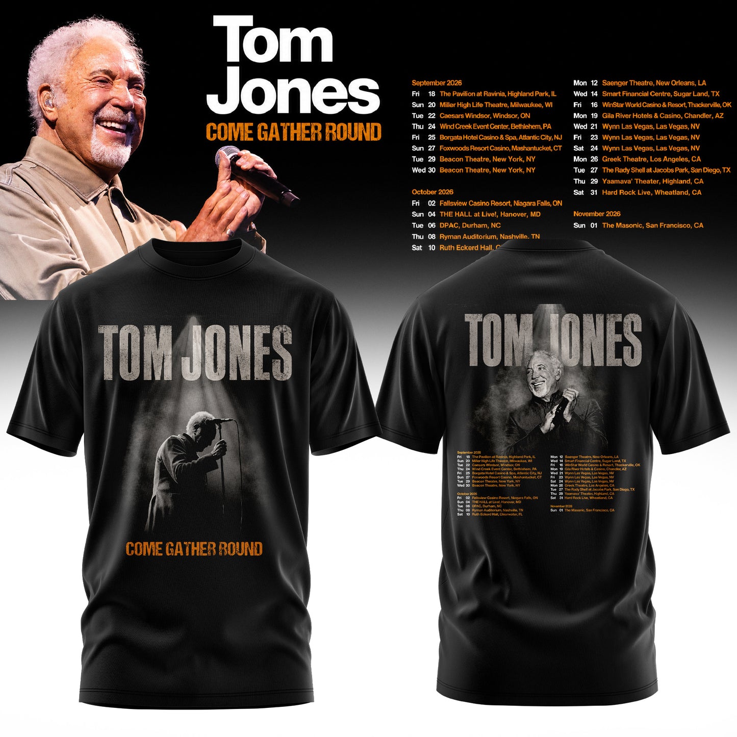 TOM JONES – COME GATHER ROUND COLLECTION TEE