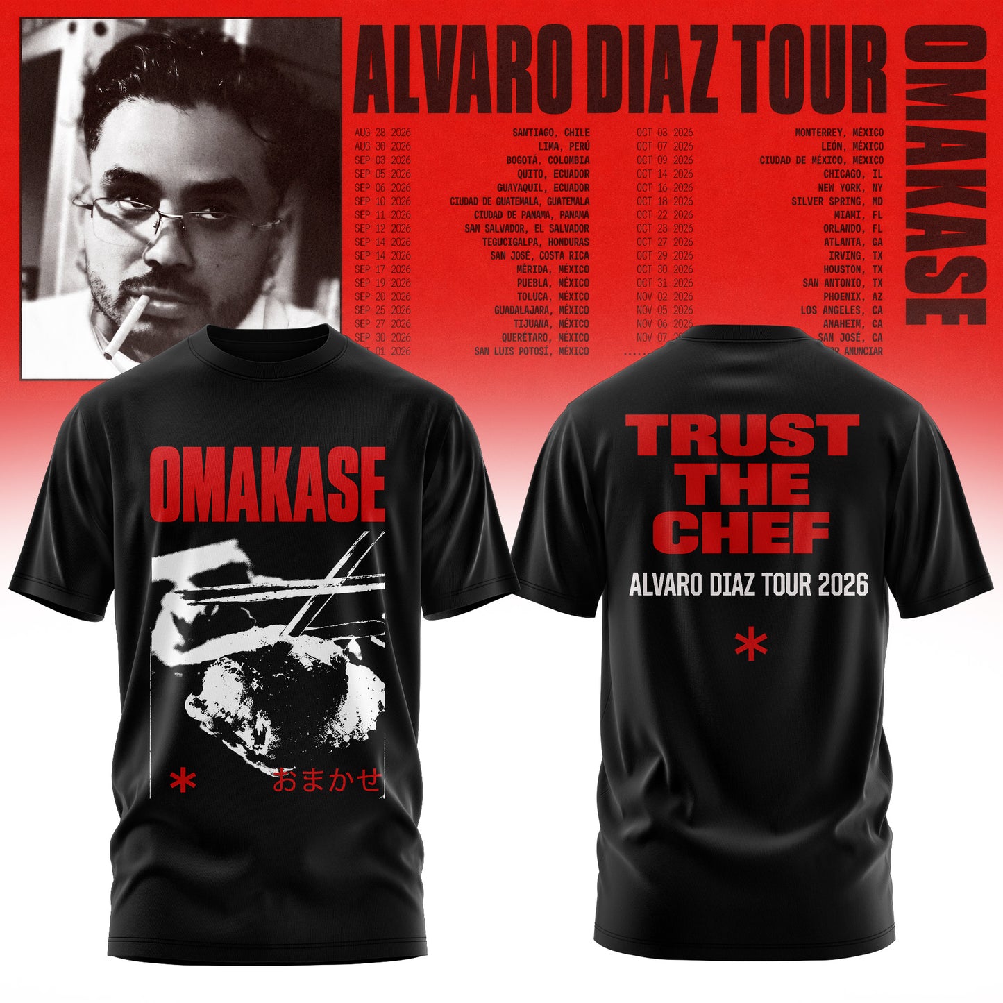 Álvaro Díaz Omakase 2026 Tour Merch Tee