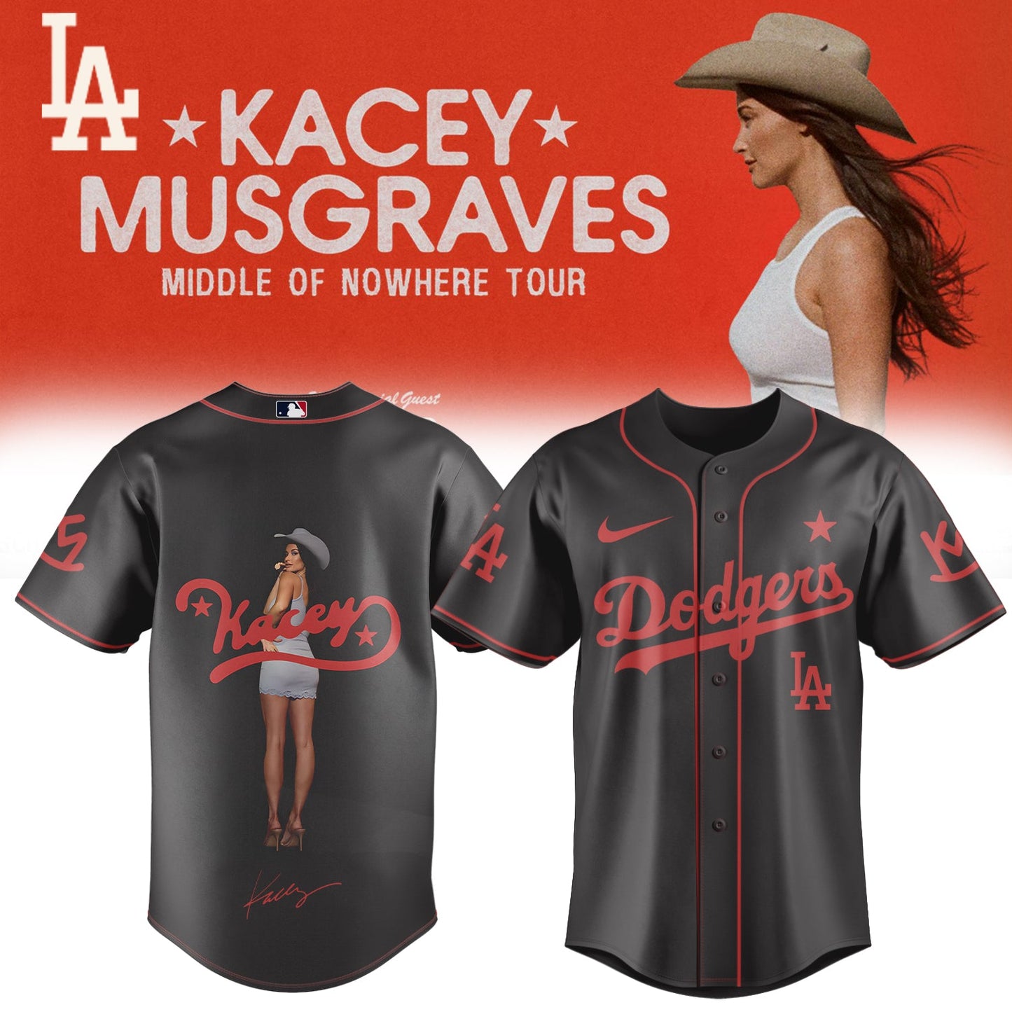 ,,Baseball X Kacey Musgraves Middle of Nowhere Tour Signed Jersey 2