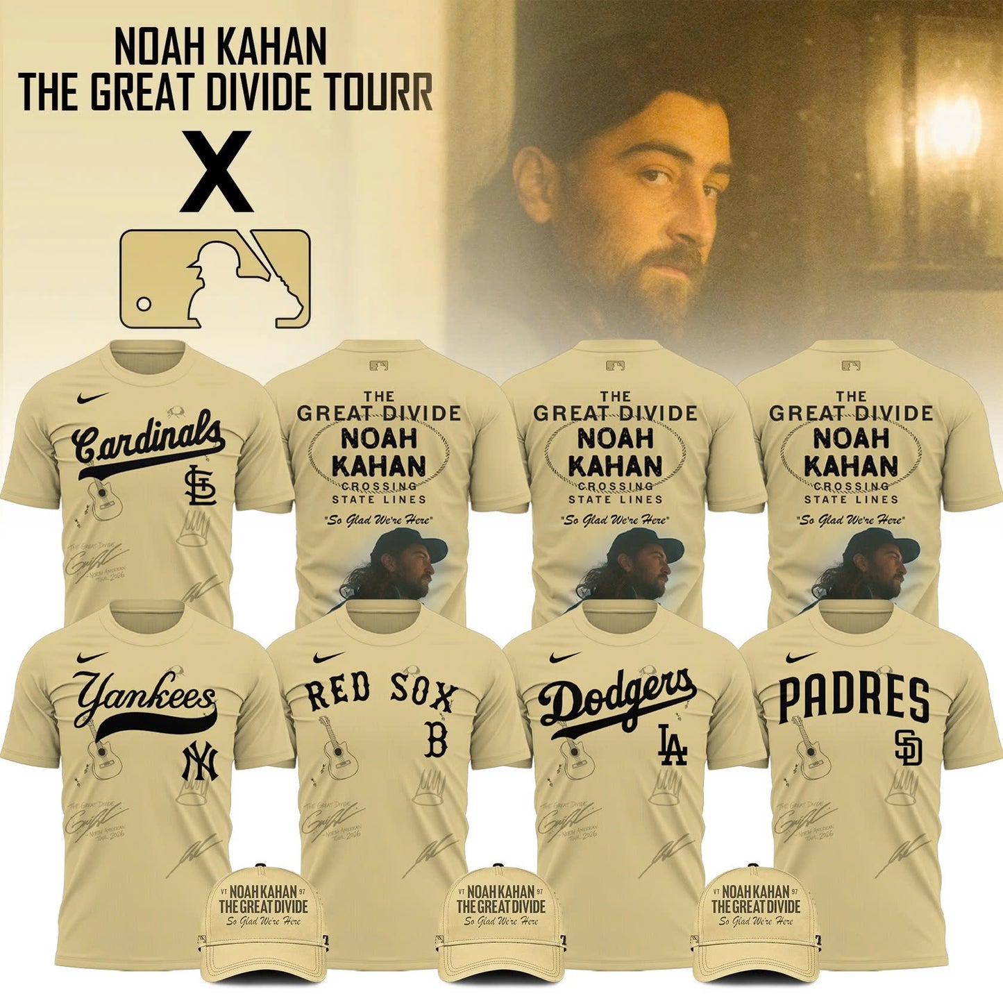 .Baseball x Noah Kahan Tour 2026 Tshirt Limited Edition