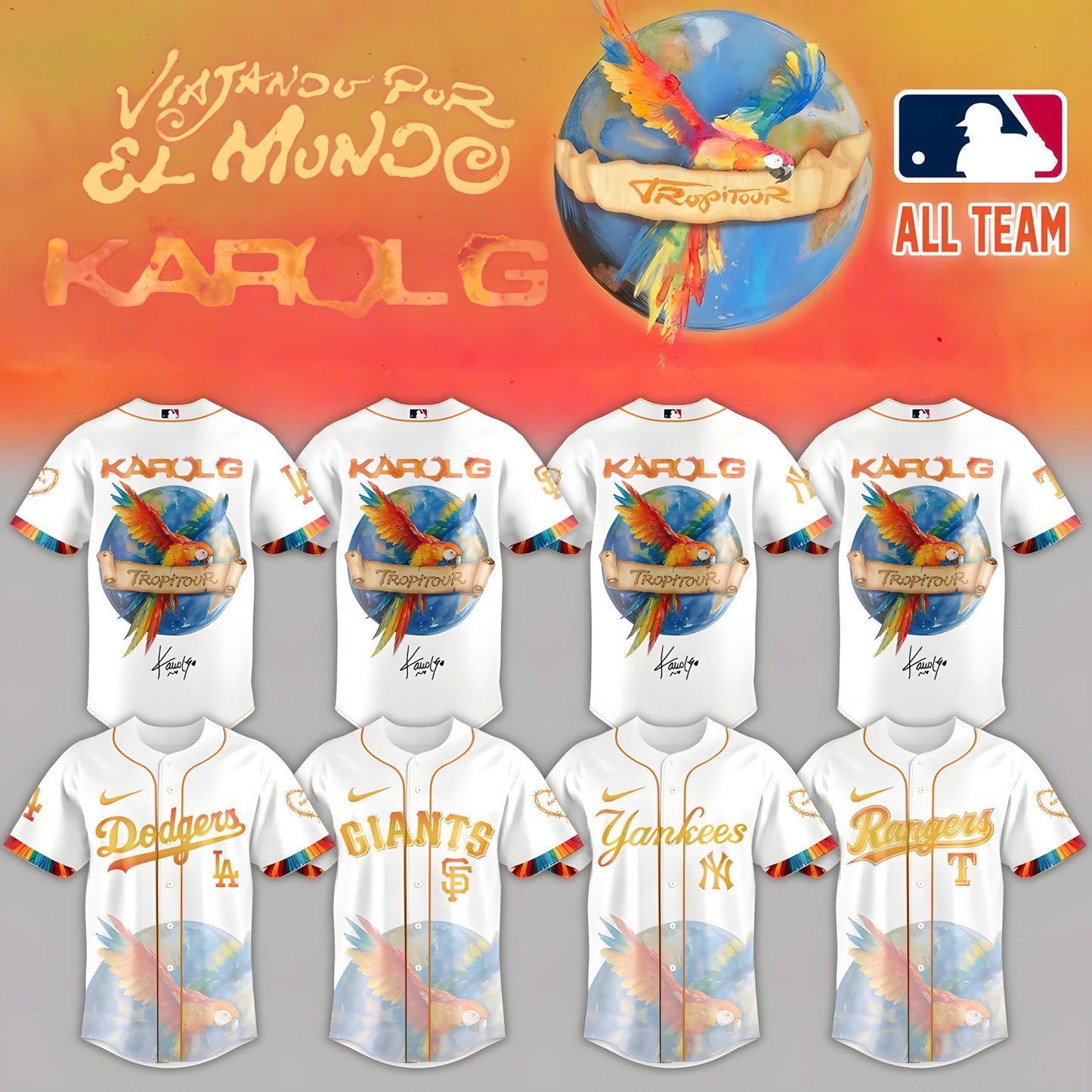 .Baseball x Karol G – Nos Vamos de Tour JERSEY(All Team)