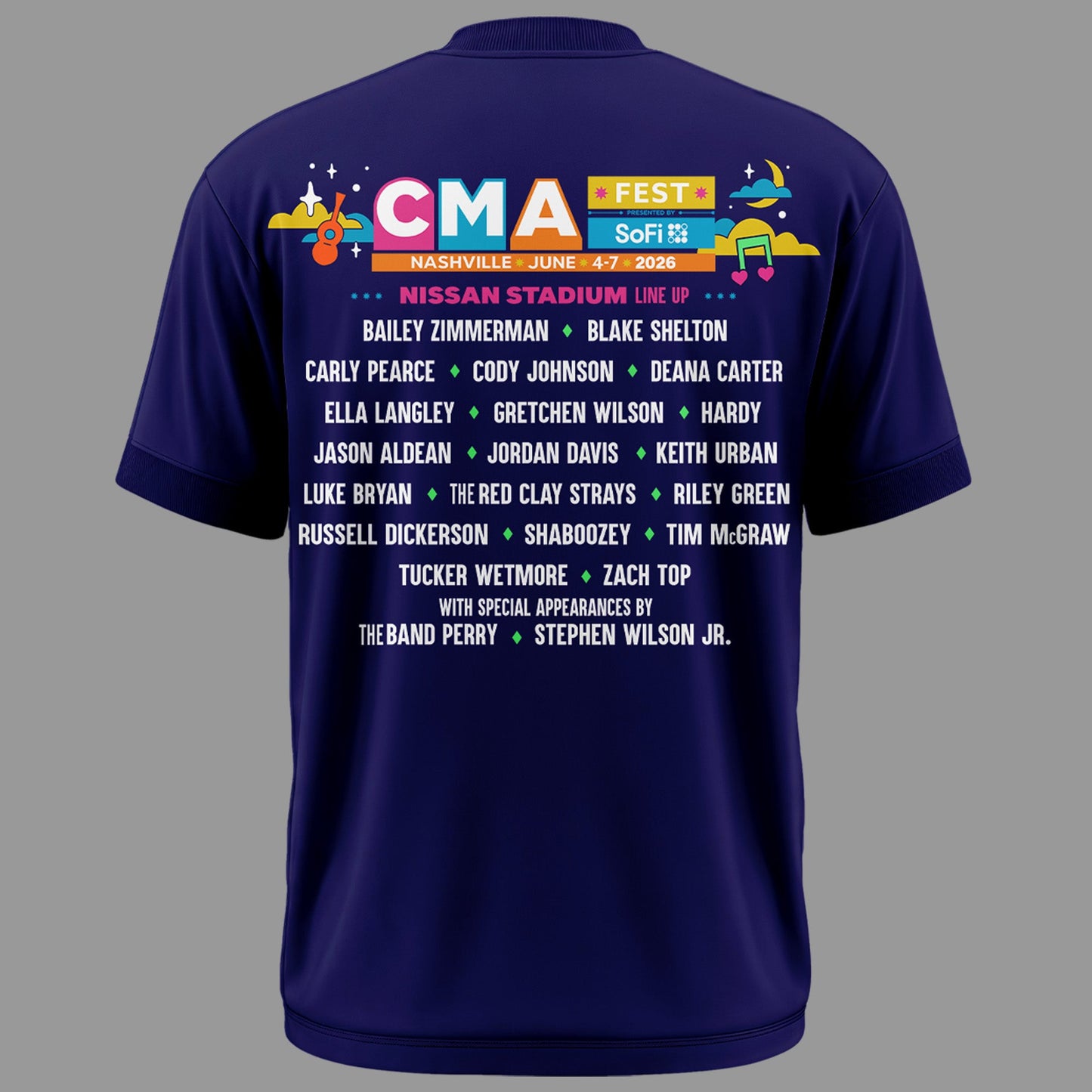Limited Edition CMA FEST All Singers Line Up Tshirt 2026