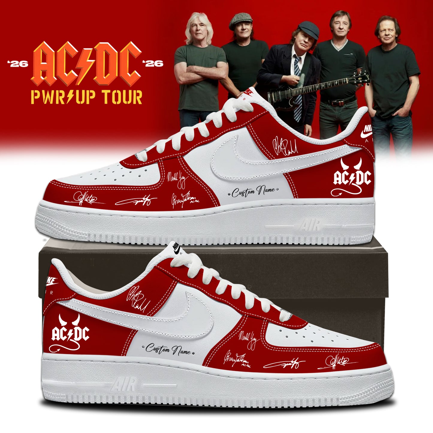 .AC/DC ” Power Up Tour ” 2026 AF1 – Shoes