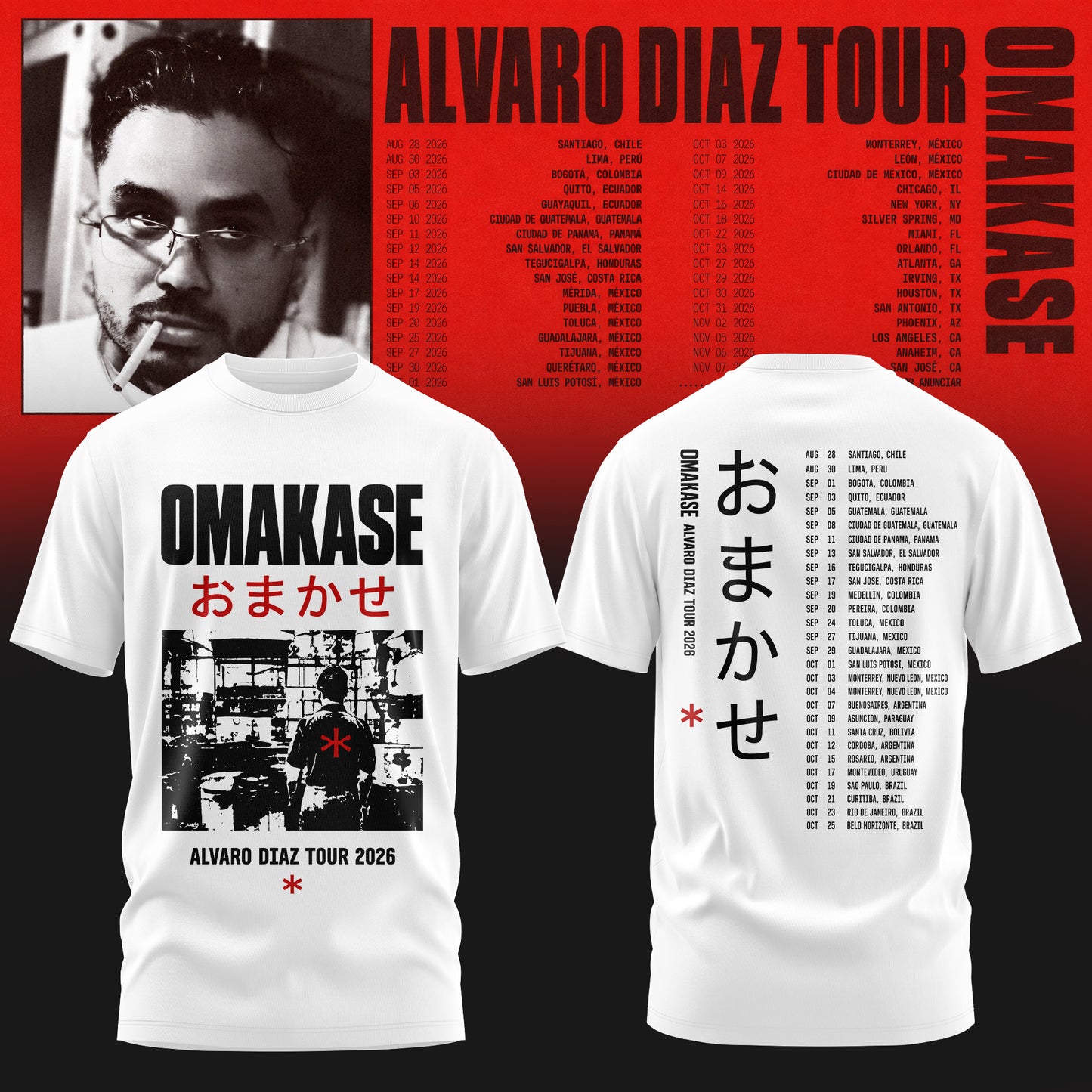 Álvaro Díaz Omakase 2026 Tour Merch Tee