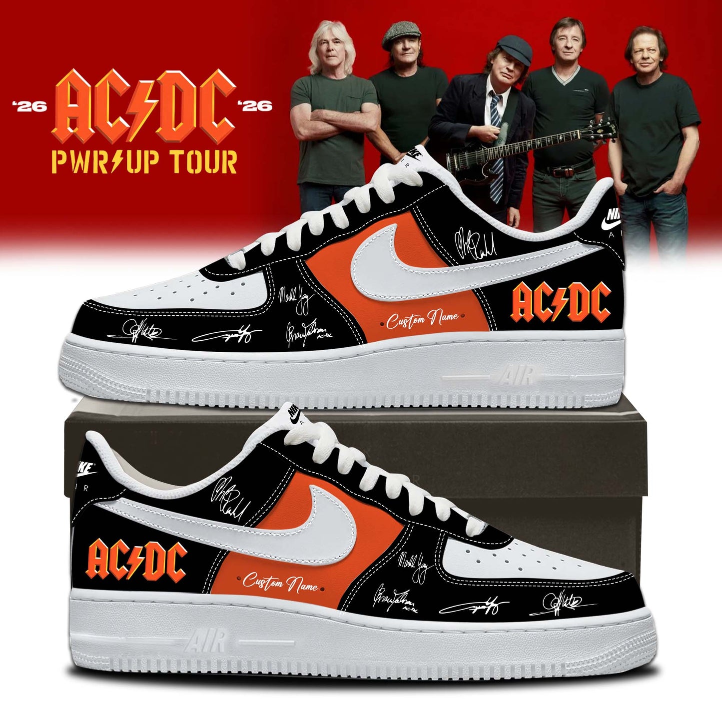 .AC/DC ” Power Up Tour ” 2026 AF1 – Shoes