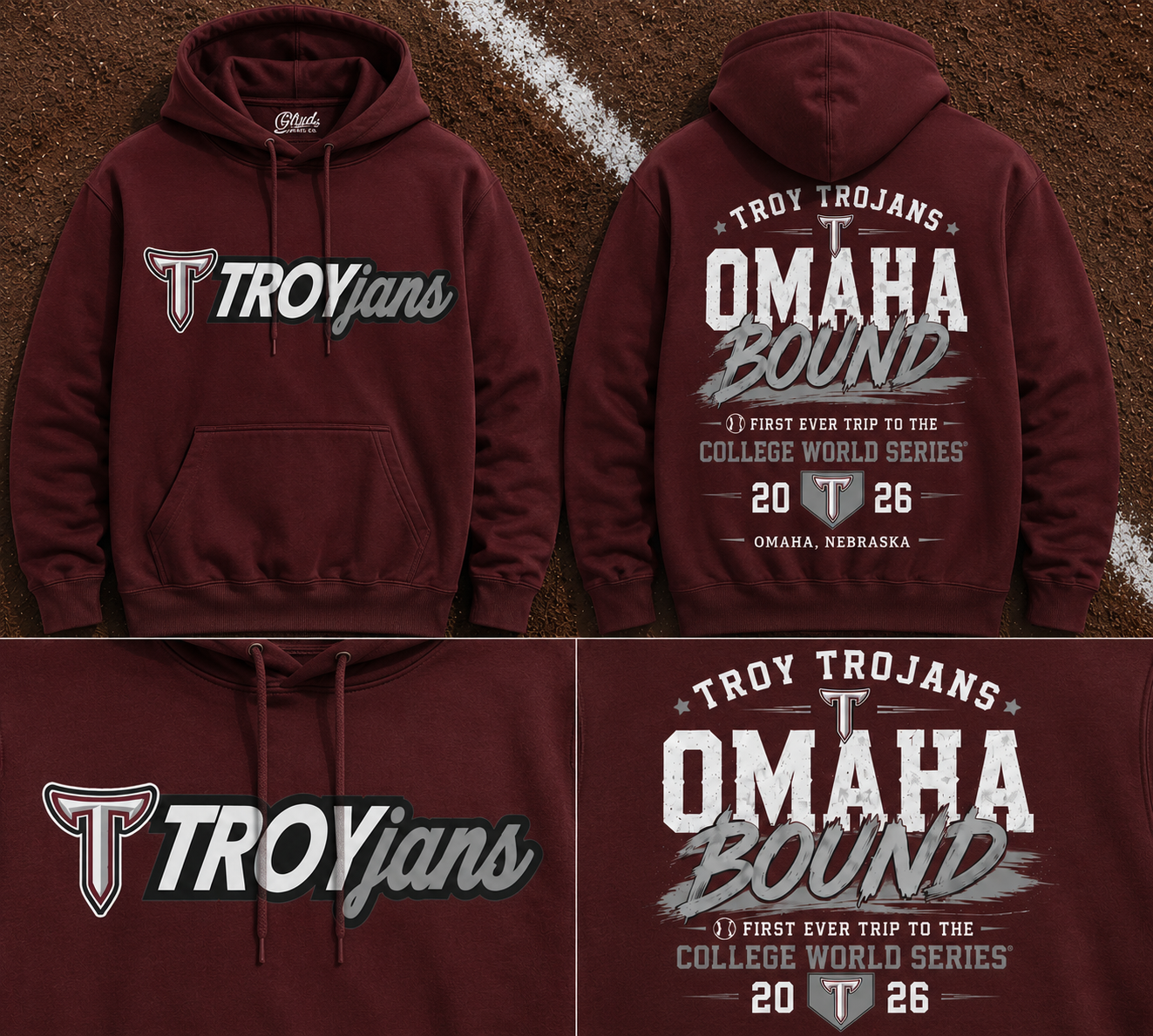 Troy Trojans 2026 NCAA Baseball Men’s College World Series Omaneers Hoodie