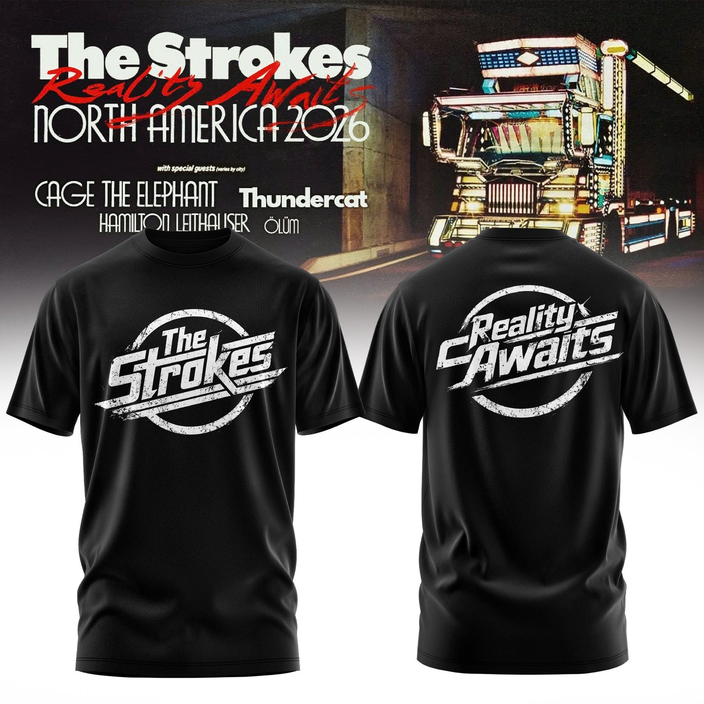 _ The Strokes – Reality Awaits Tour 2026 Edition Tee