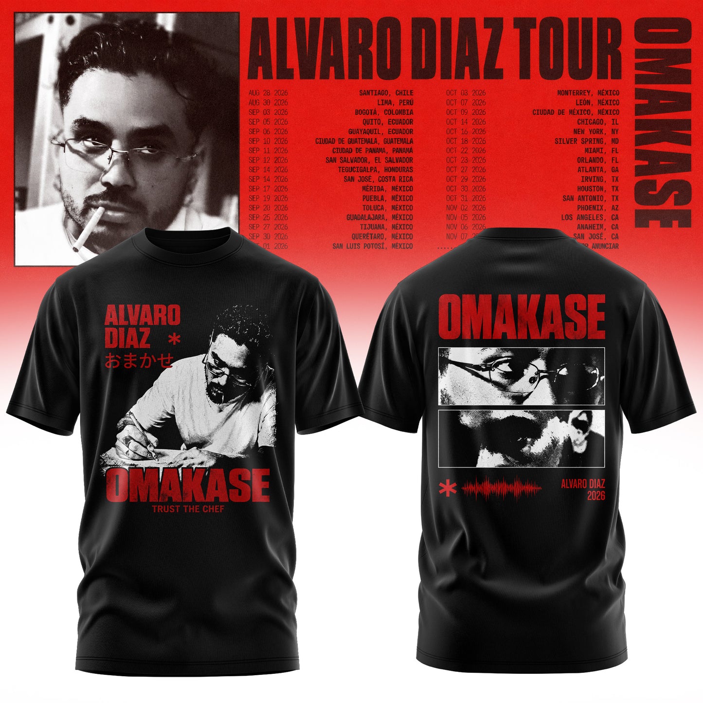 Álvaro Díaz Omakase 2026 Tour Merch Tee