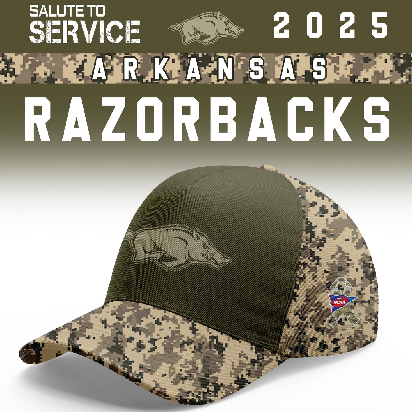Arkansas Razorbacks Salute To Service Limited Hoodie and Cap 2025 Collection