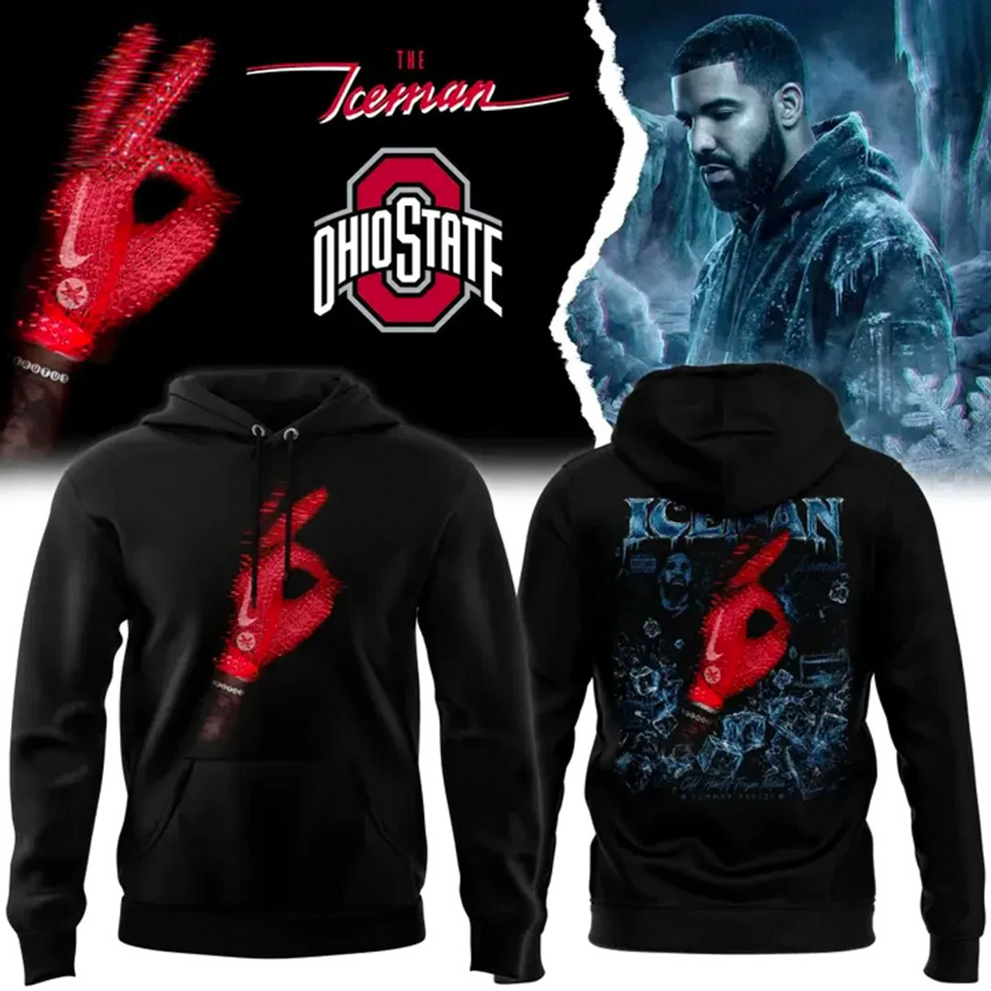 Drake Ice Man x Ohio State Buckeyes Limited hoodie