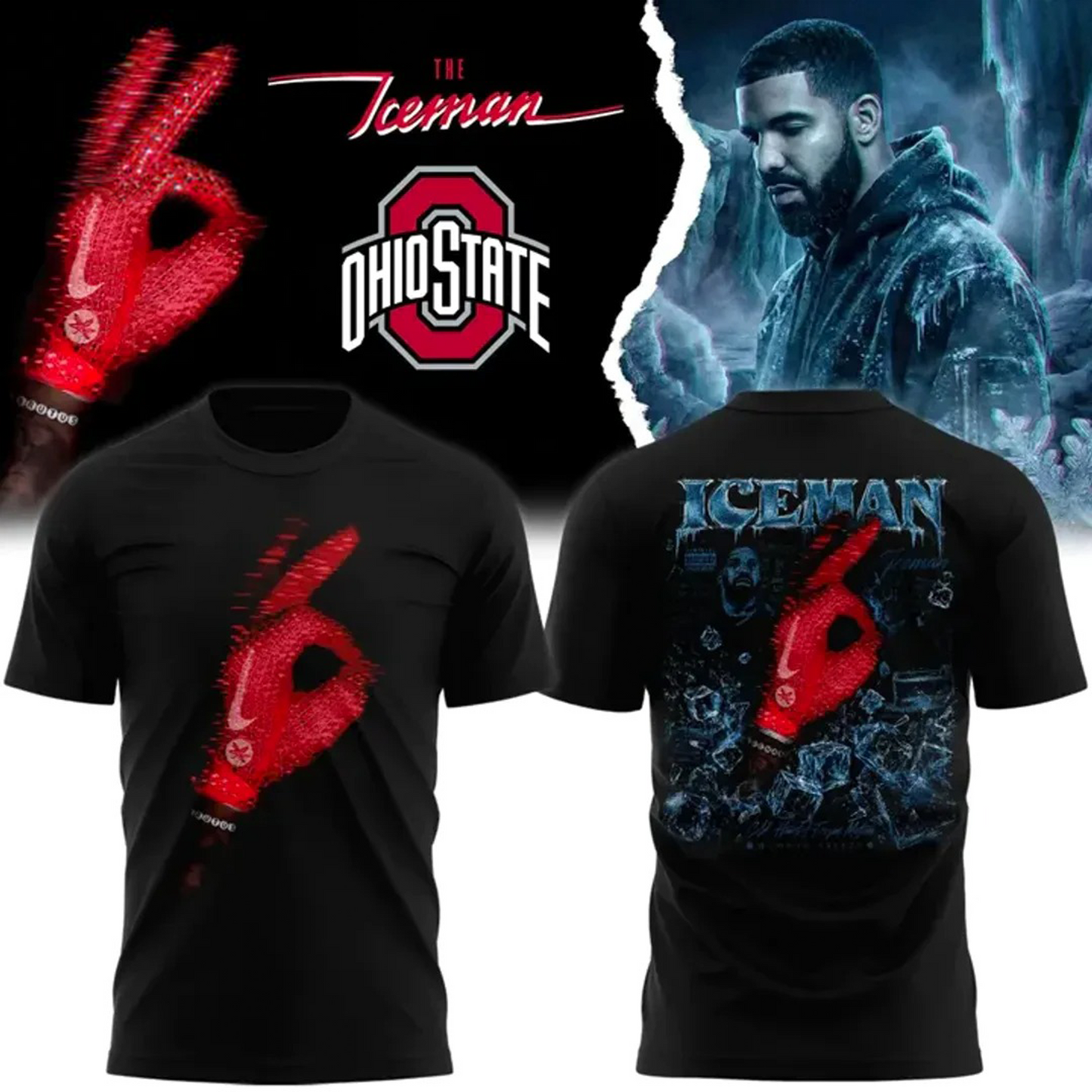 Drake Ice Man x Ohio State Buckeyes Limited shirt