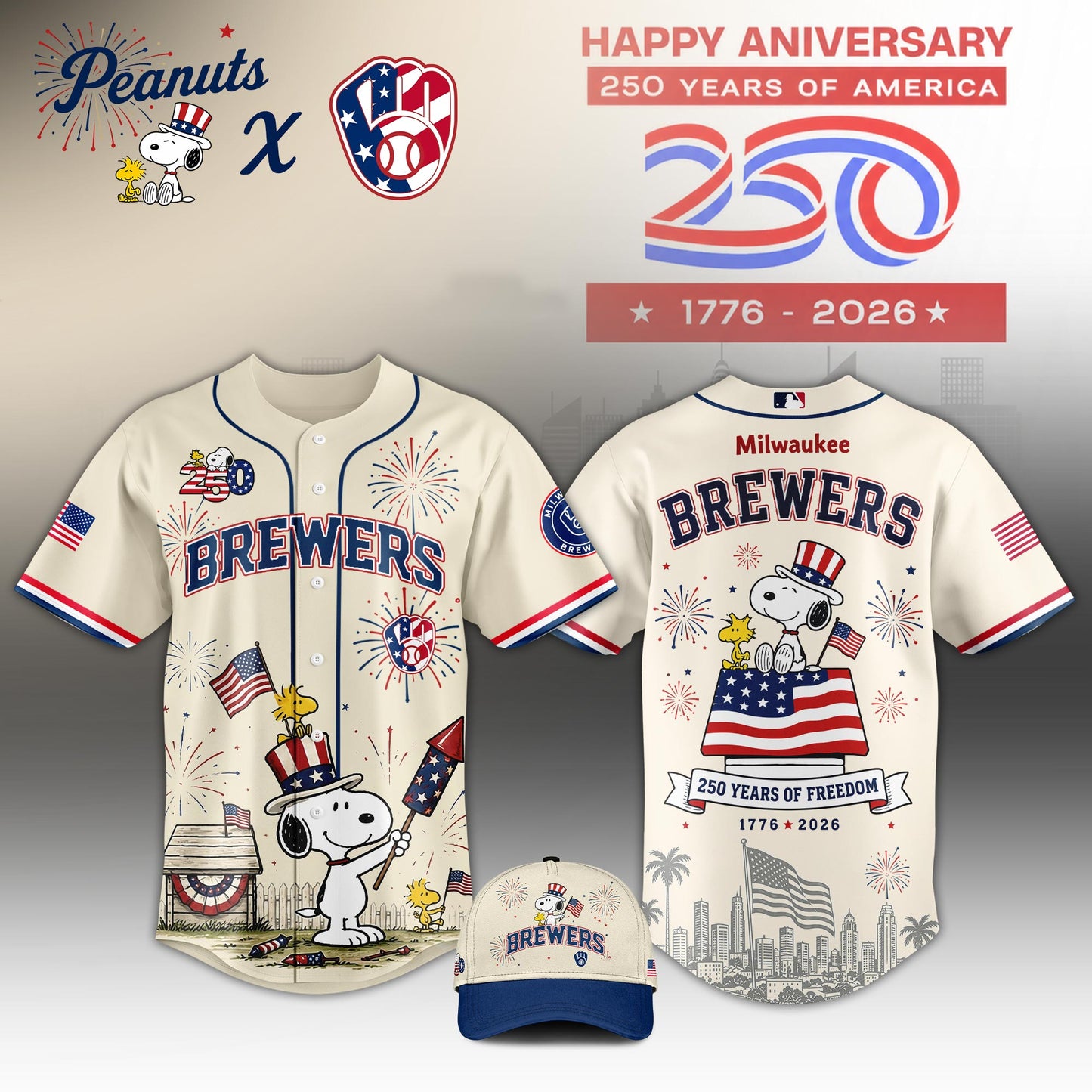 All Team x Peanuts – Snoopy 250y Of America Edition Jersey For Fans