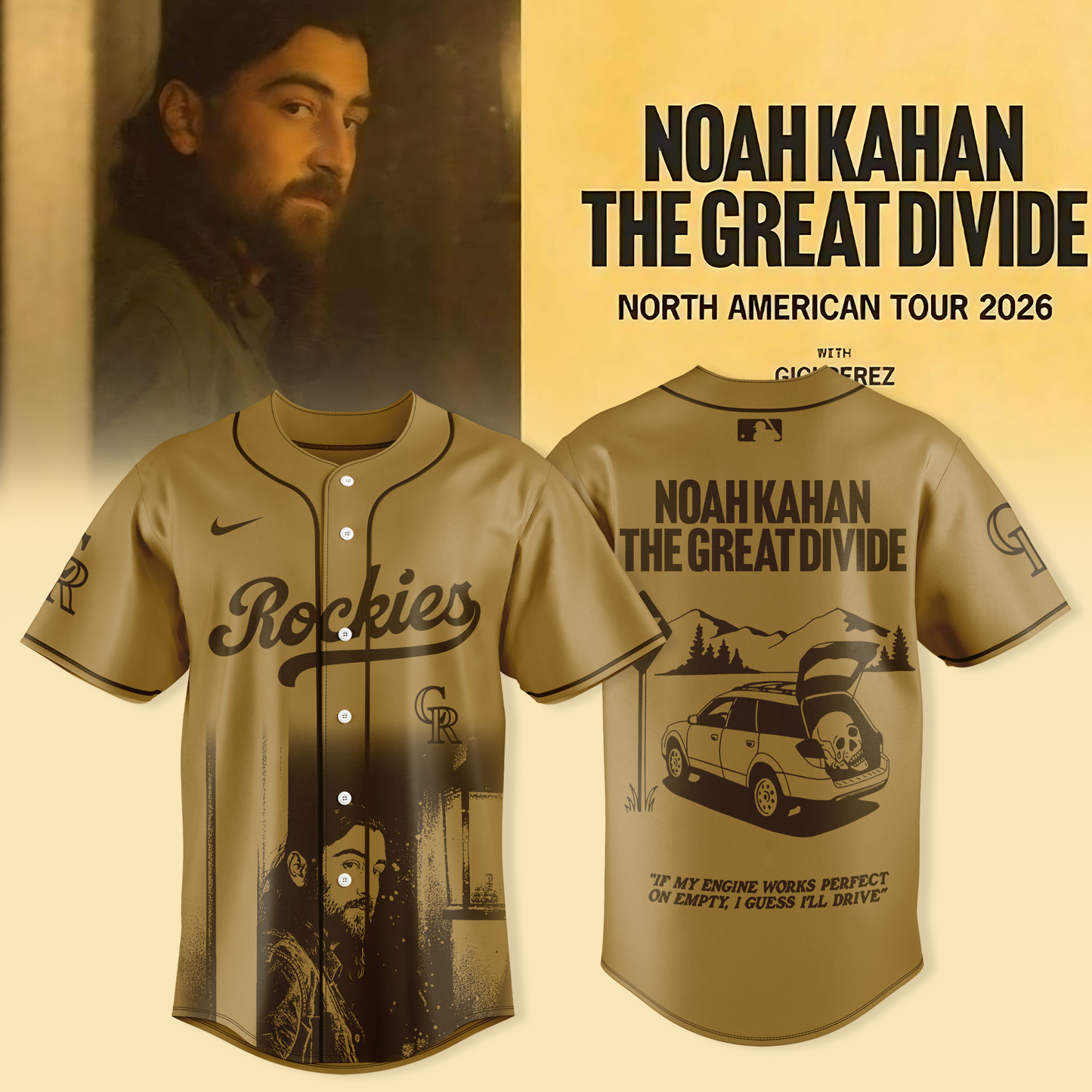 _ Colorado Rockies x Noah Kahan – “The Great Divide Tour 2026” Jersey Collection
