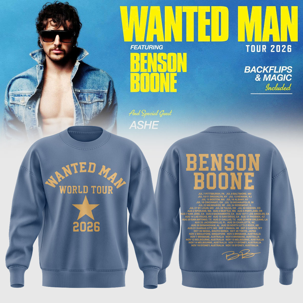 …Benson Boone Wanted Man signed Sweatshirt