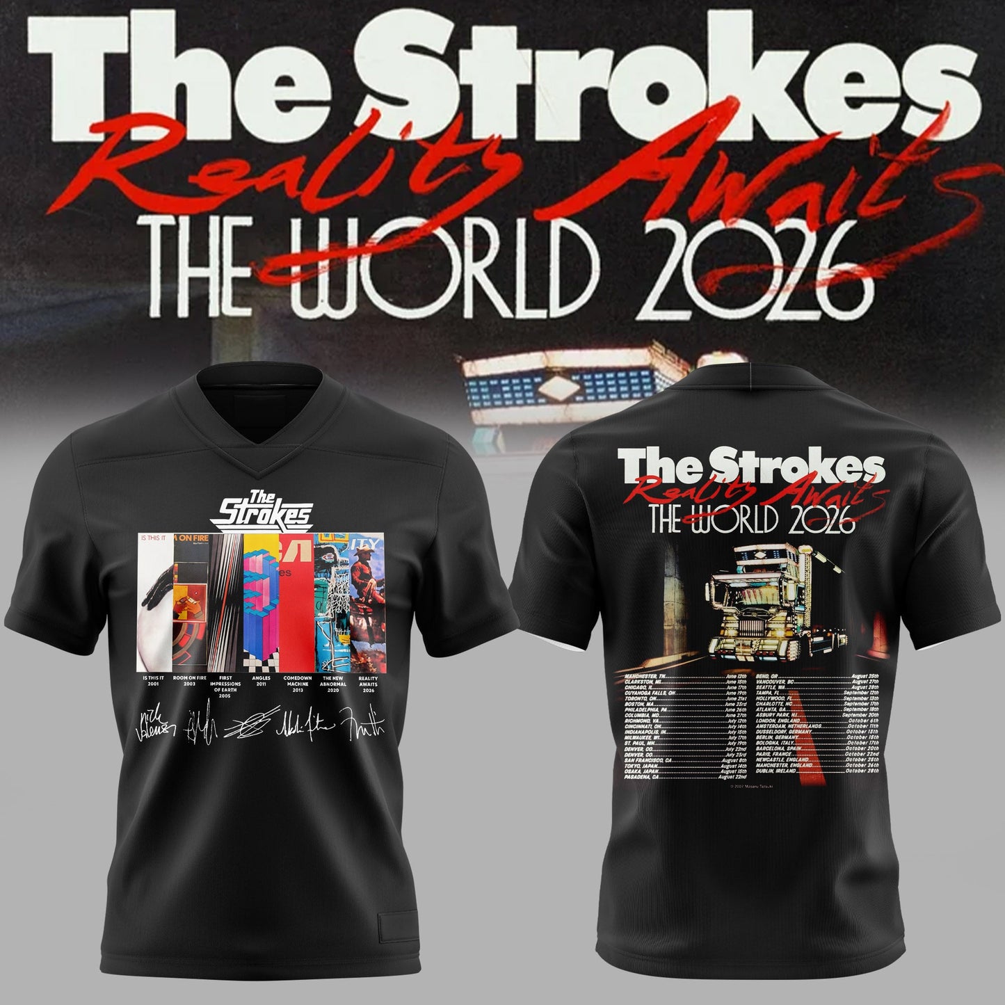 _The Strokes – Reality Awaits Tour 2026 Edition Football Jersey