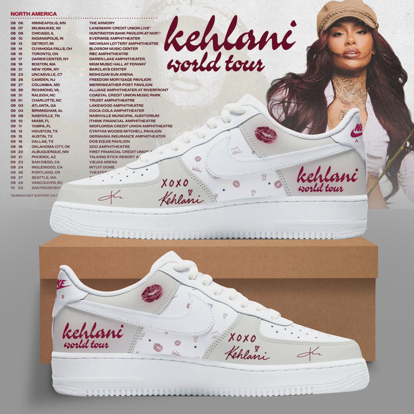 Kehlani World Tour 2026 Limited Edition AF1 Sneakers