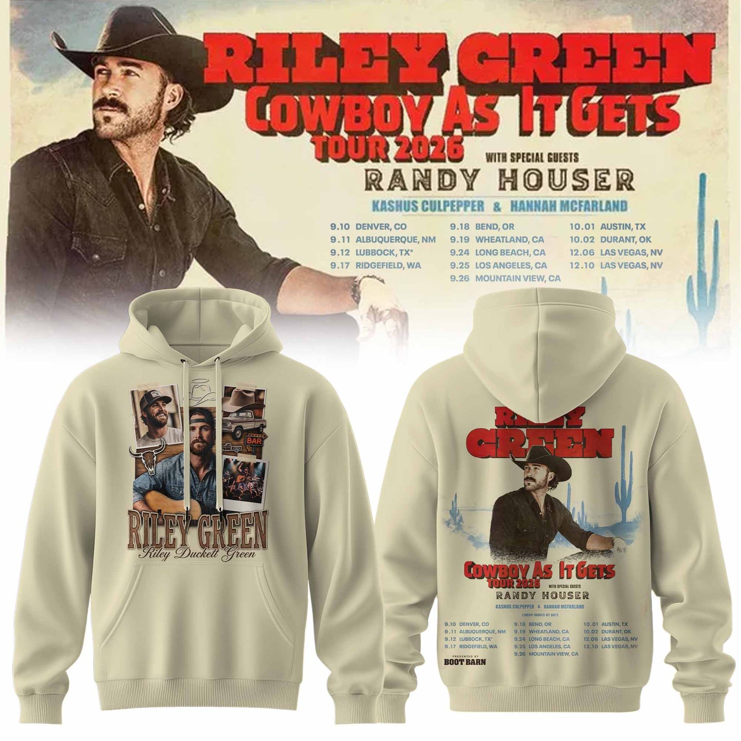 RILEY GREEN – COWBOY AS IT GETS COLLECTION HOODIE