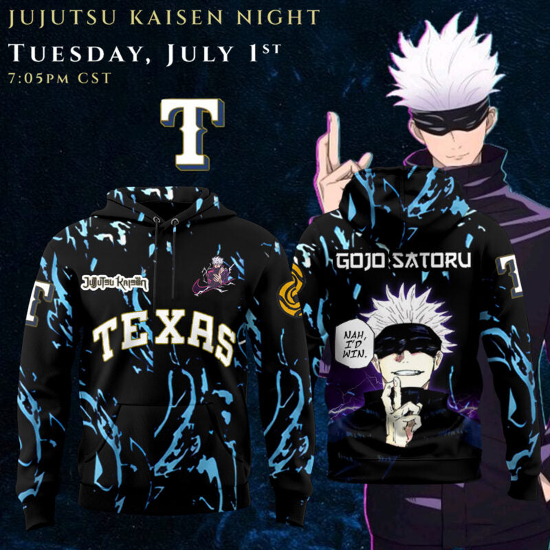 _,.Texas Rangers x Jujutsu Kaisen 2025 Hoodie