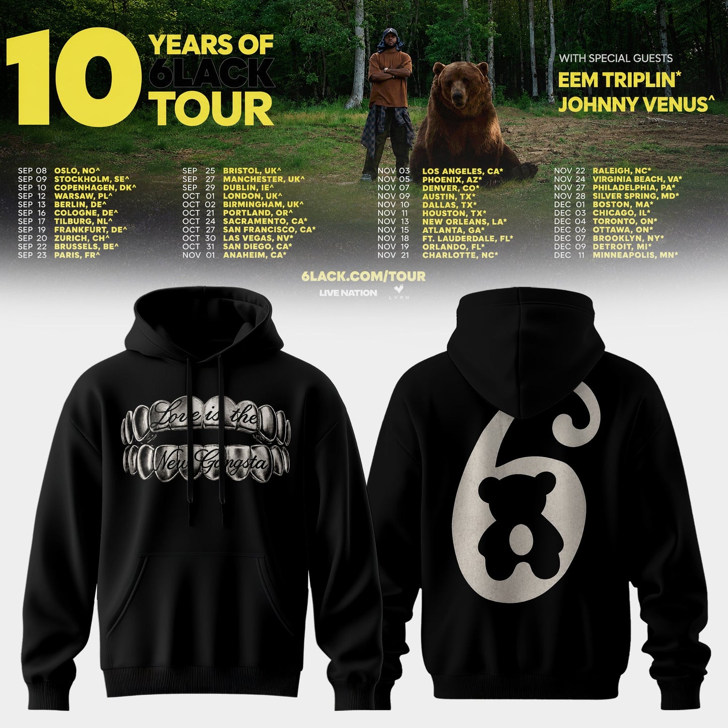 10 Years of 6LACK Tour Hoodie