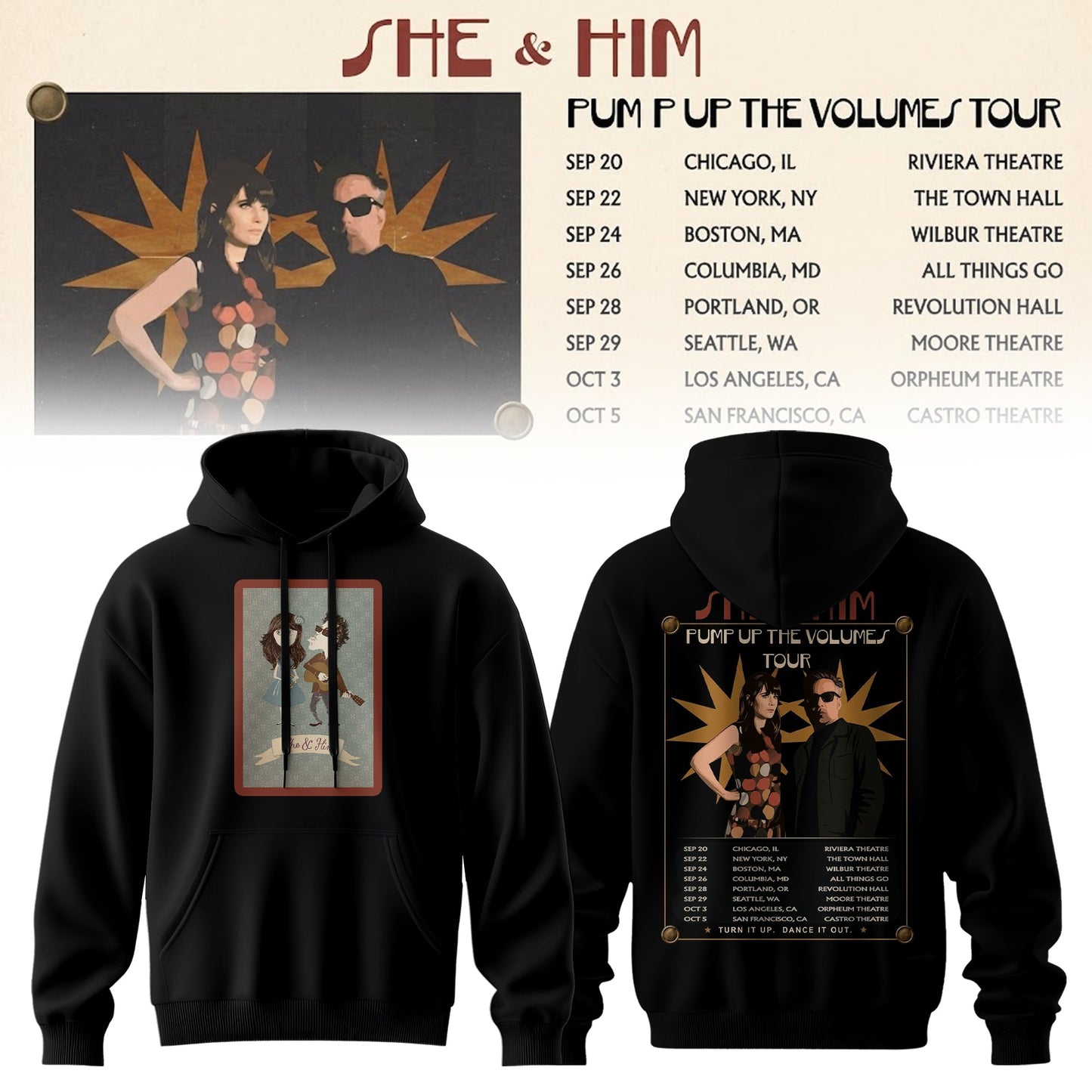 SHE & HIM – PUMP UP THE VOLUME COLLECTION HOODIE