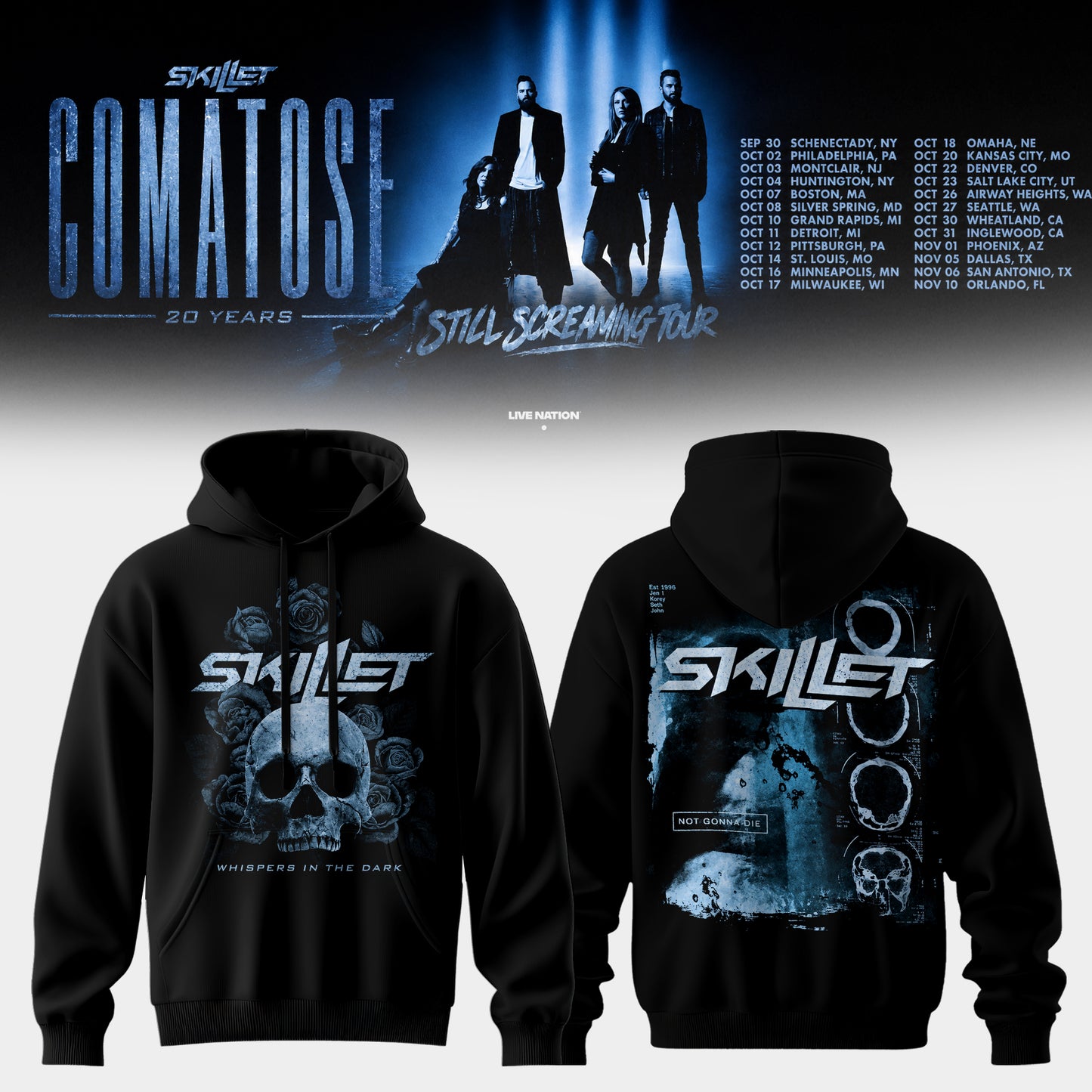 SKILLET “COMATOSE 20 YEARS” HOODIE COLLECTION IS HERE