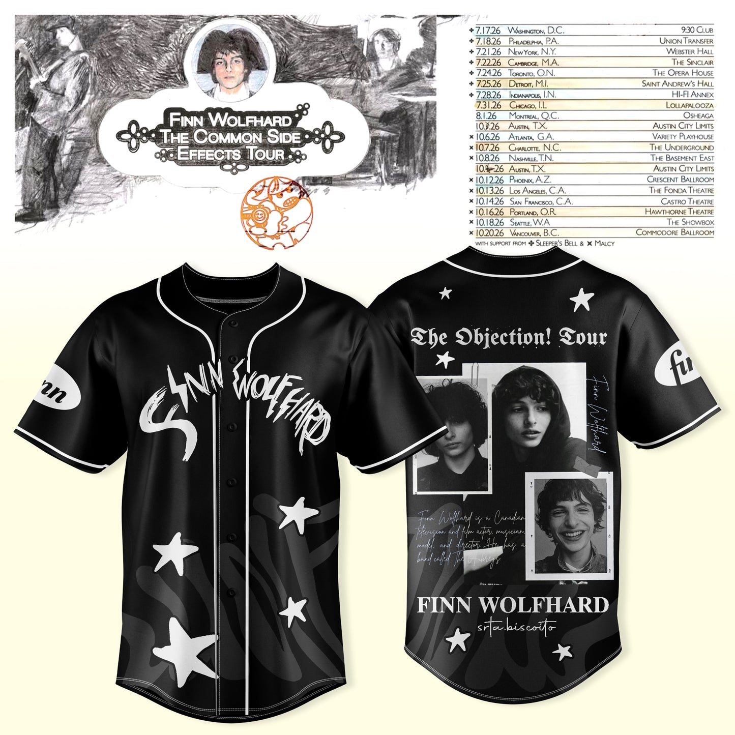 Finn Wolfhard – The Common Side Effects Tour Jersey