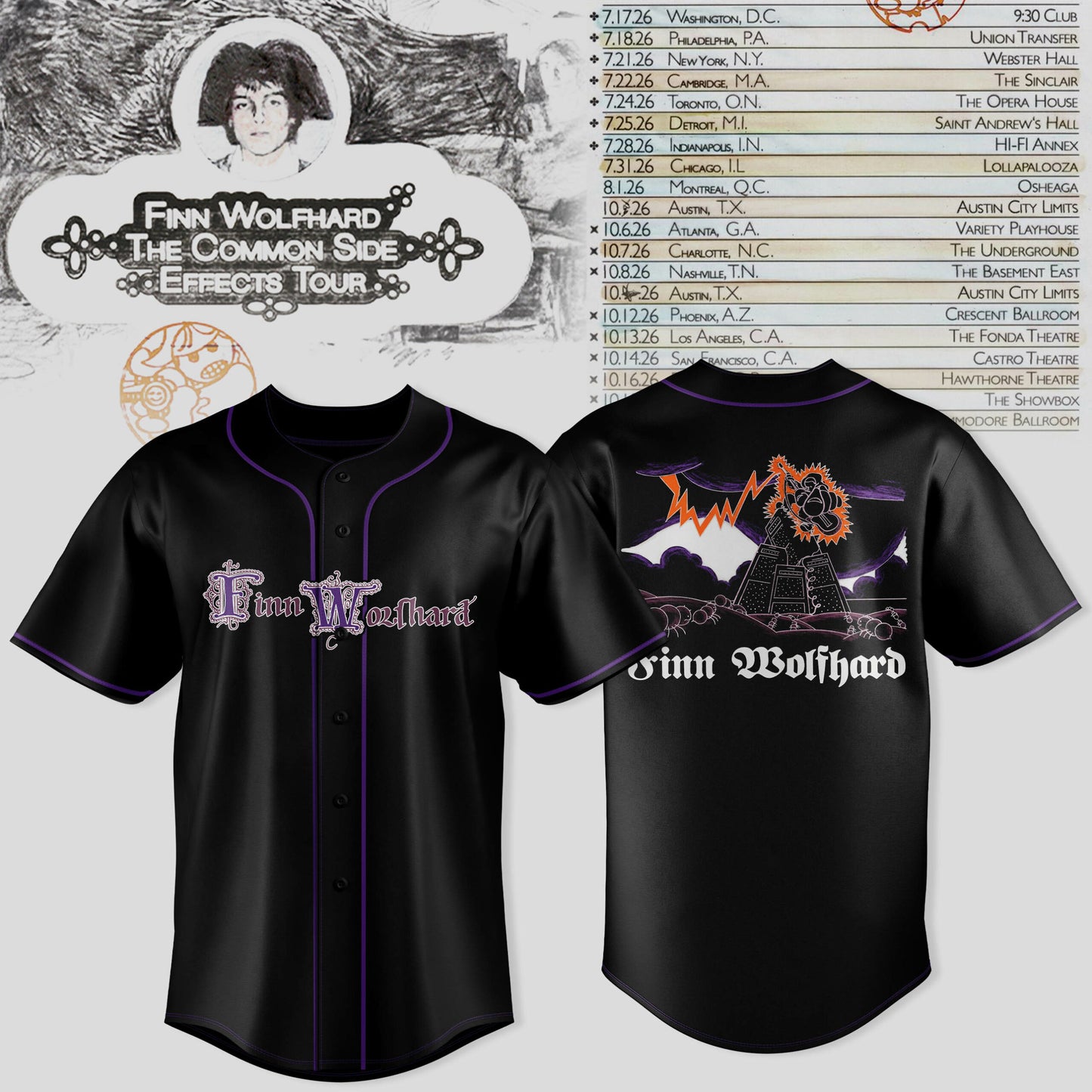 Finn Wolfhard – The Common Side Effects Tour Jersey