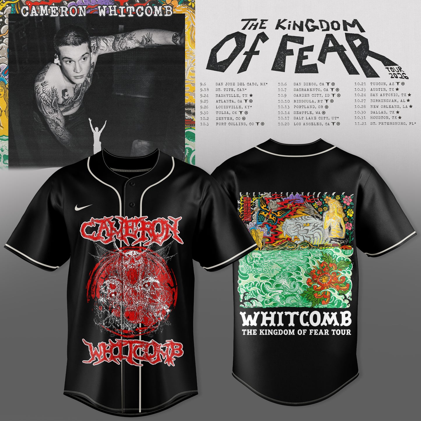 Cameron Whitcomb – The Kingdom Of Fear Tour Jersey