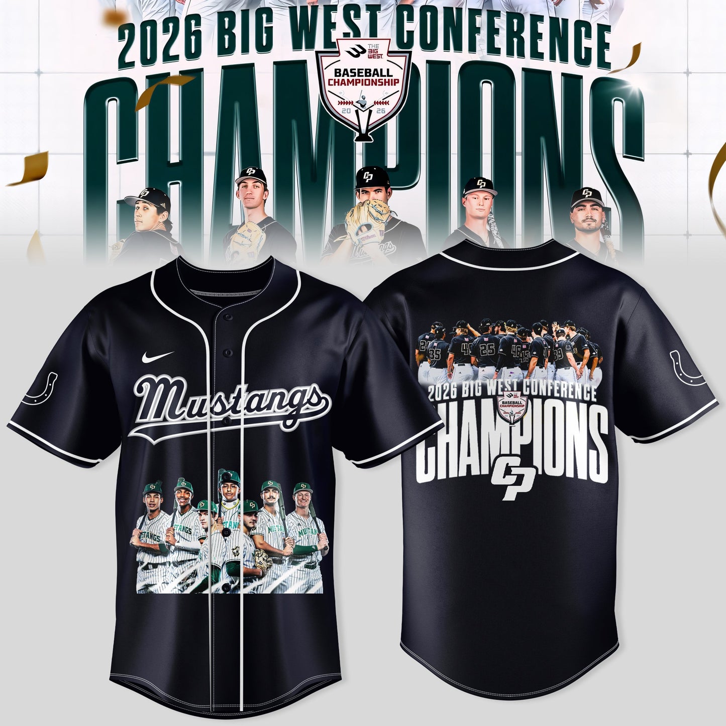 _ Big West Conference 2026 Champions – Cal Poly Mustangs Baseball Jersey
