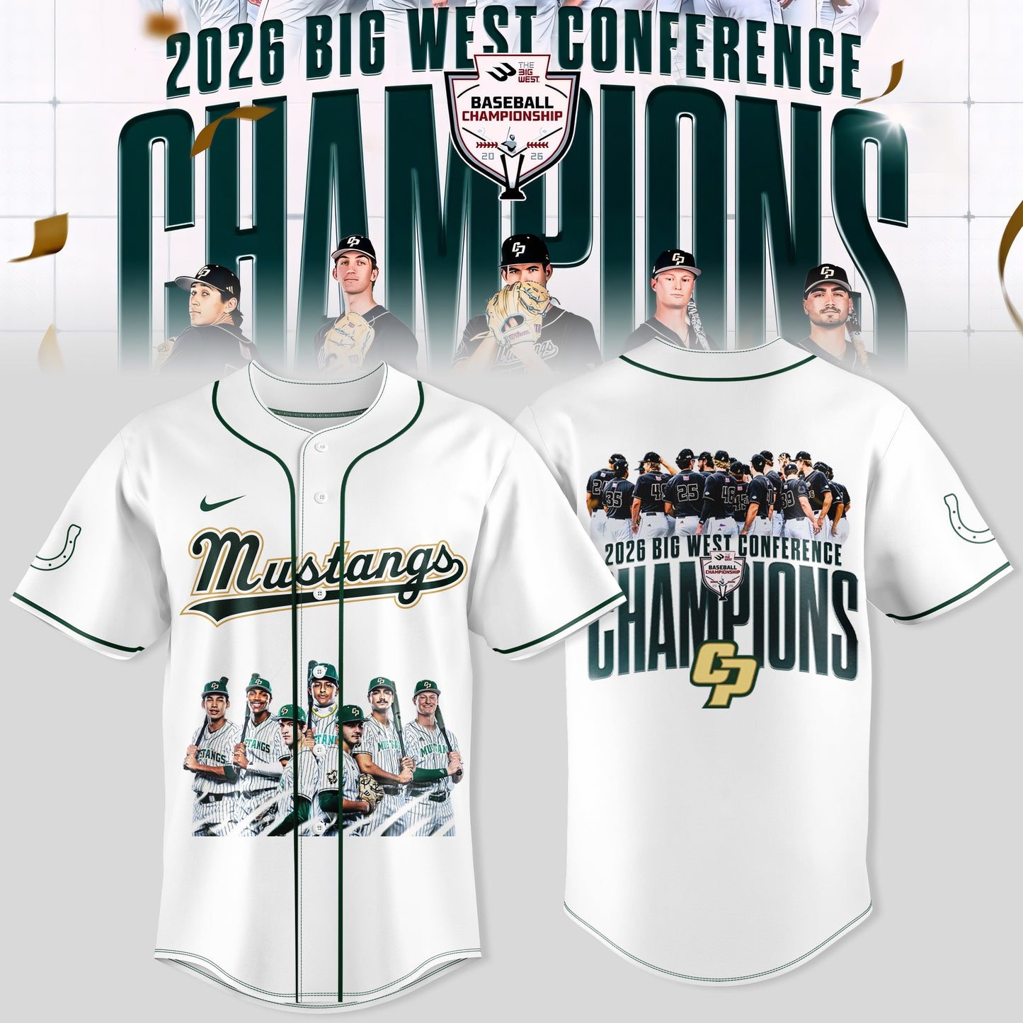 _ Big West Conference 2026 Champions – Cal Poly Mustangs Baseball Jersey