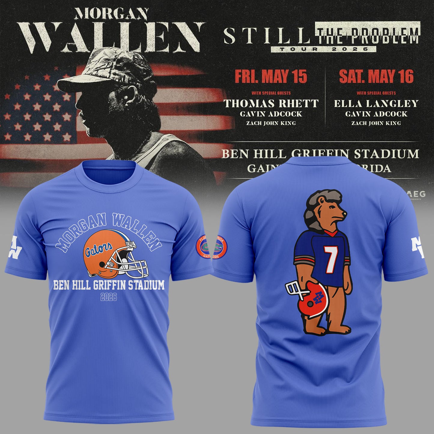 Still the Problem Tour "Morgan Wallen x Florida Gators" Tshirt 2026