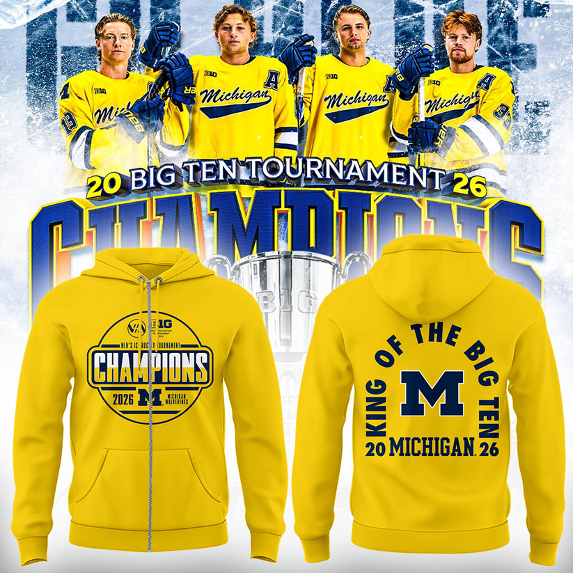 Limited Edition Michigan The Hockey Tournament Champions 2026 Zip Hoodie